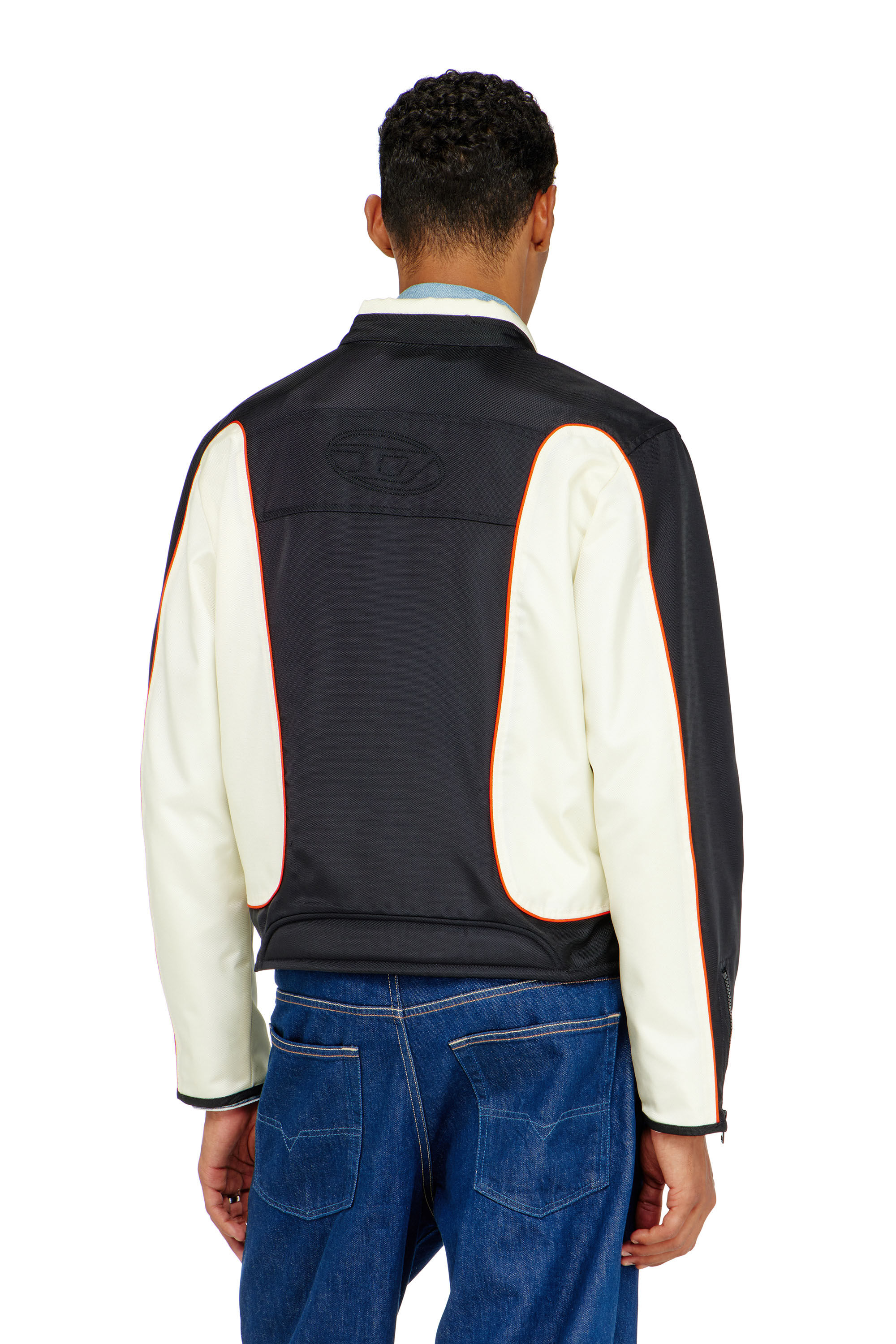 Men's Colour-block biker jacket with piping | Multicolor | Diesel TR