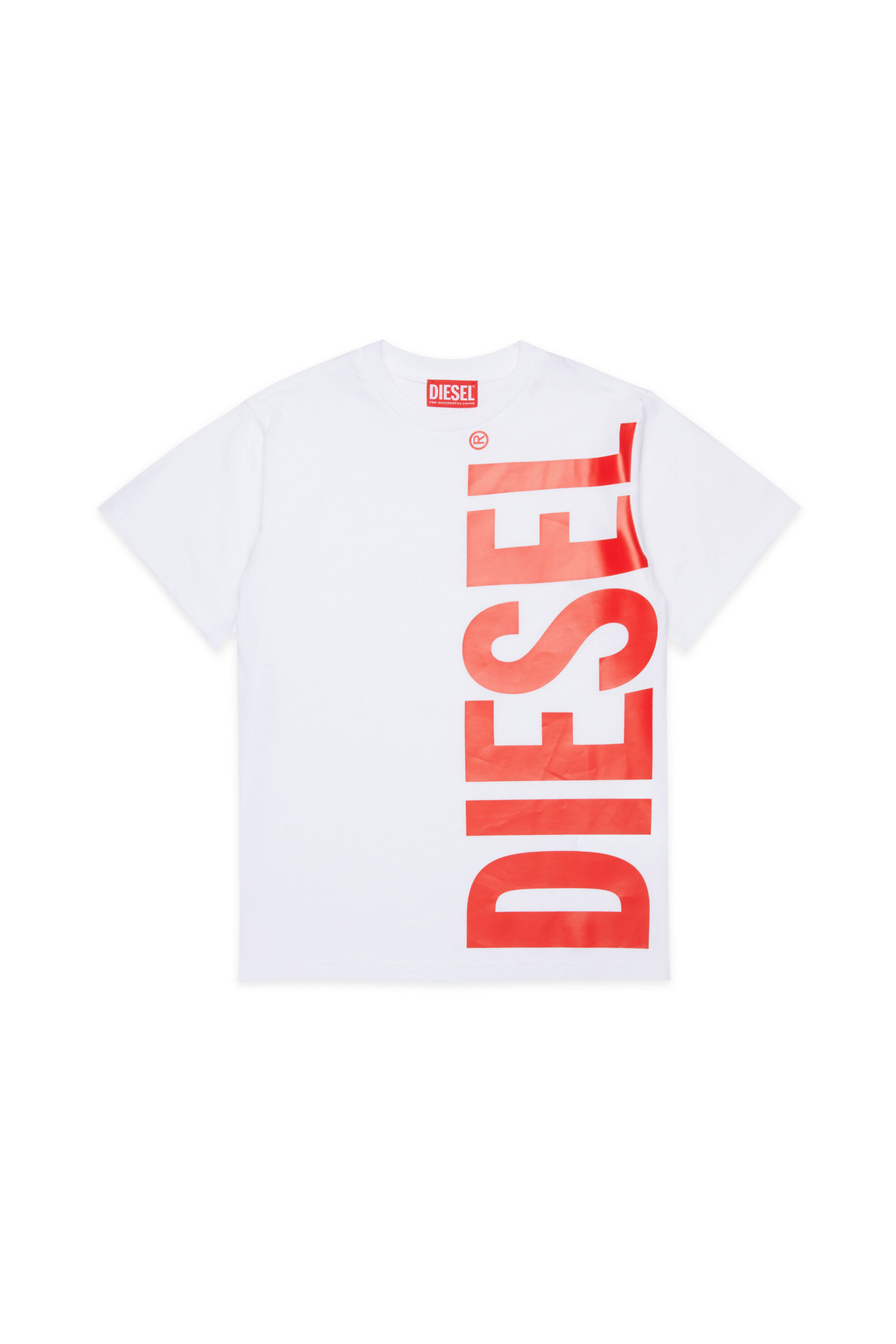 Diesel - MTOMS OVER, Man's Cotton T-shirt with maxi logo print in White - 1