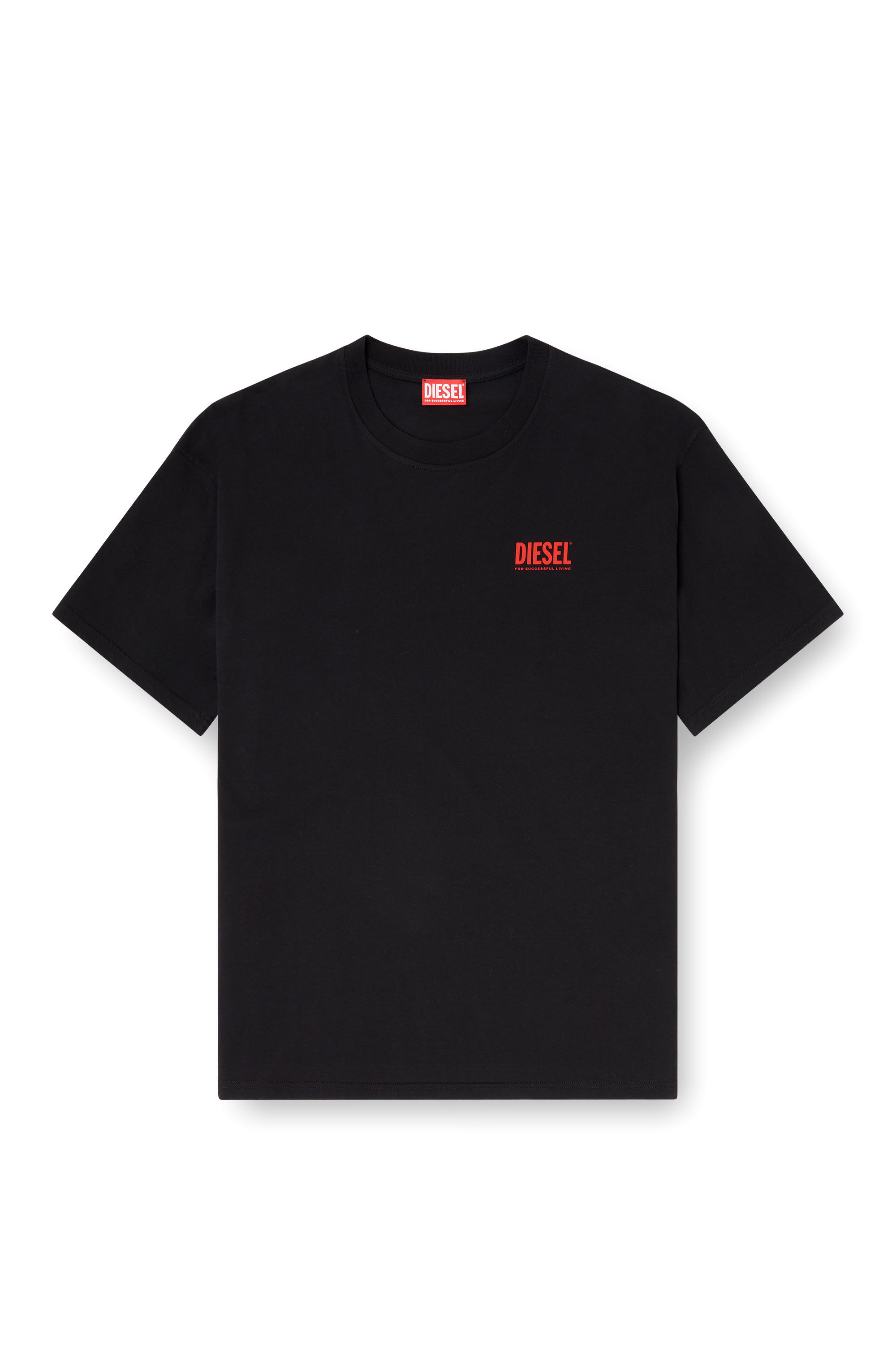Men's Cotton T-shirt with Diesel Biscotto print | Black | Diesel
