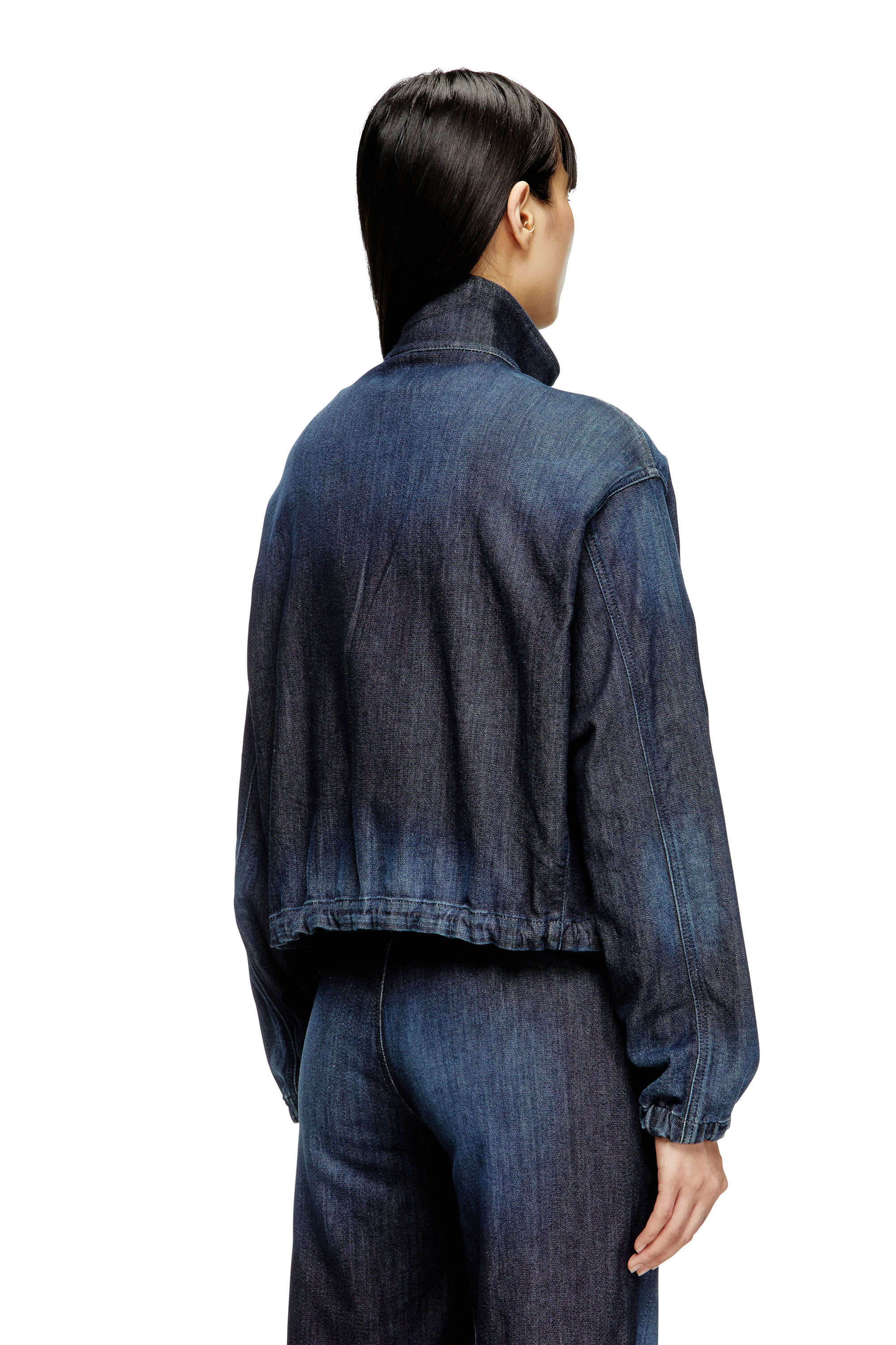 Women's High-neck JoggJeans jacket | Blue | Diesel {{Country}}