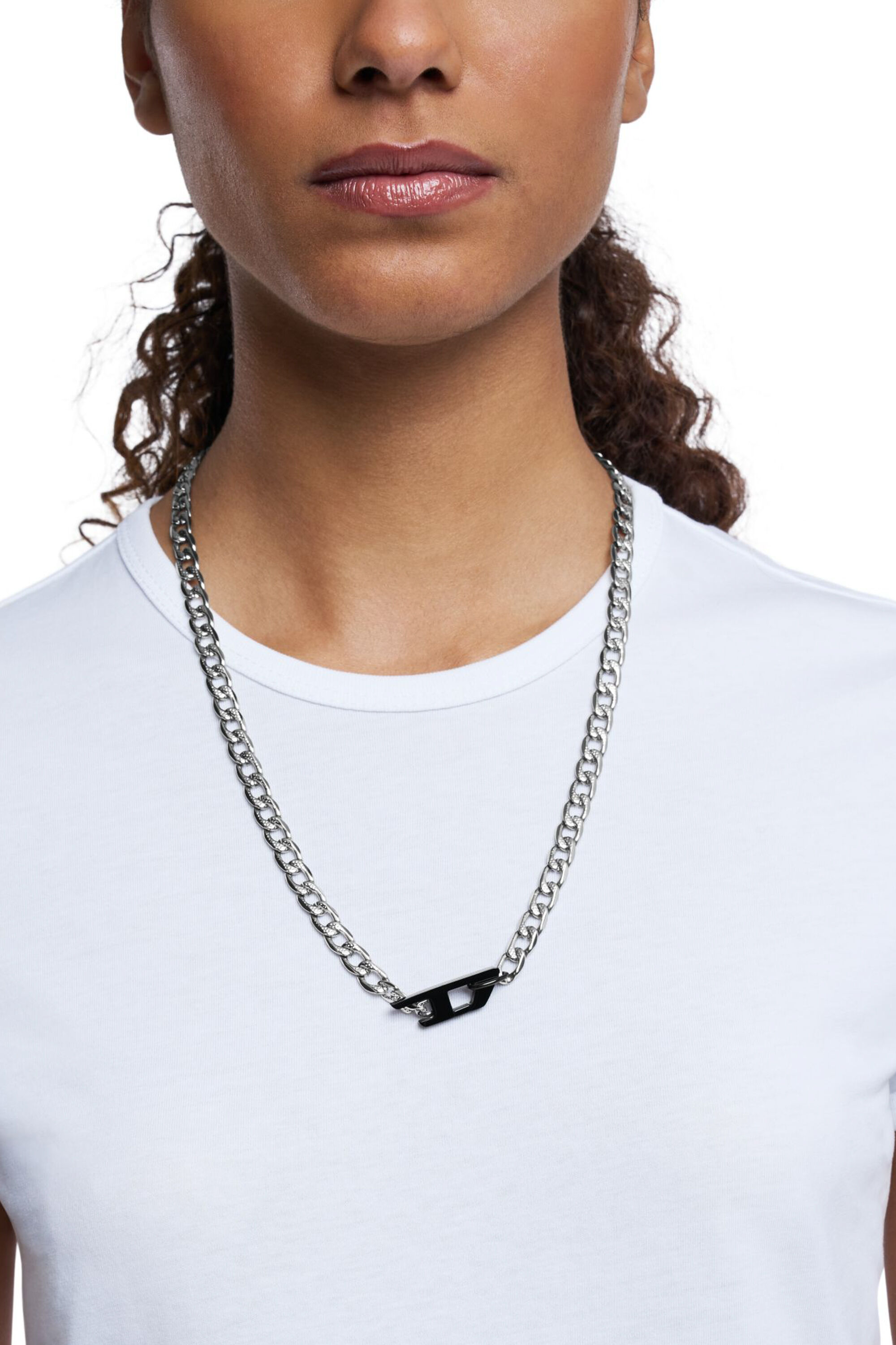 Women's Two-tone stainless steel chain necklace | Silver | Diesel