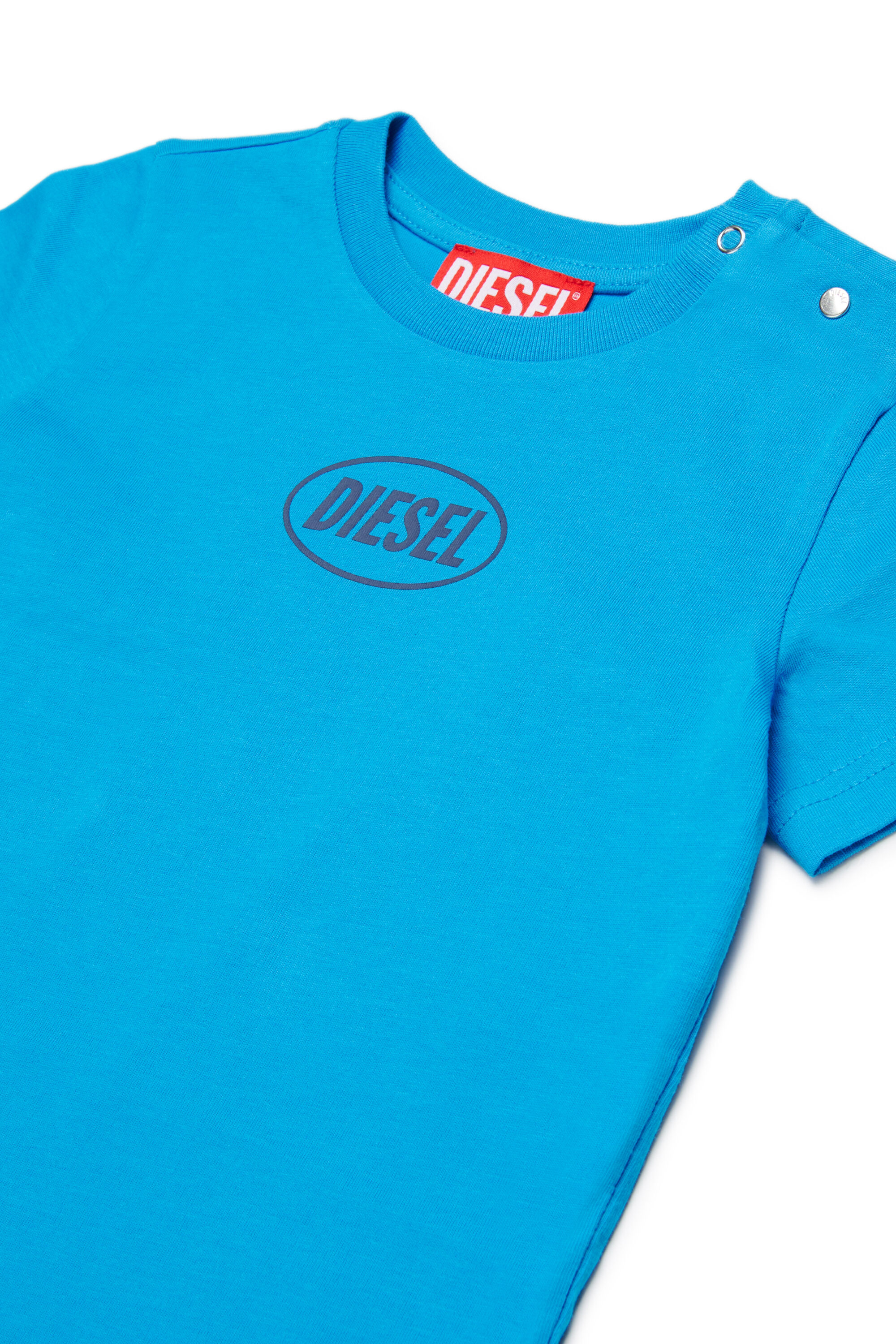 Diesel - TOLPYB, Unisex's Cotton T-shirt with logo in Blue - 3