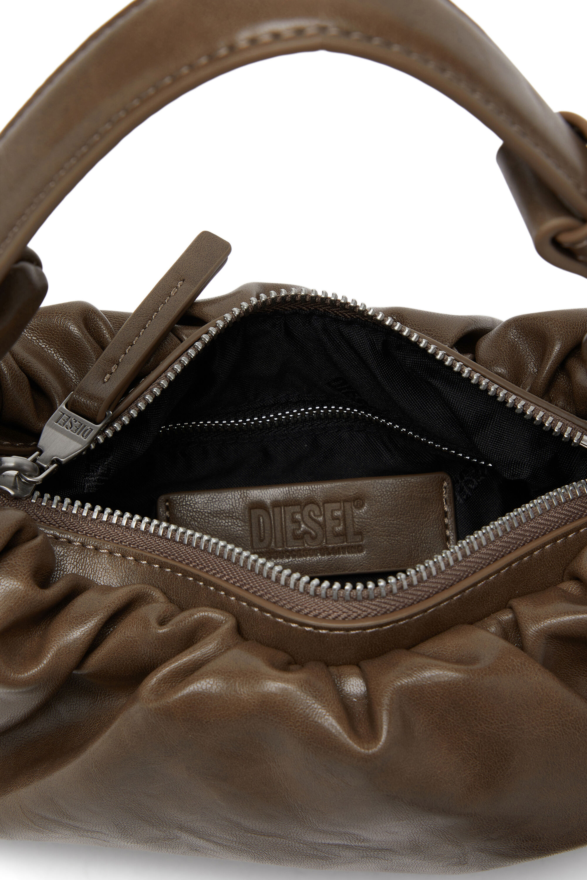 Diesel - GRAB-D HOBO S, Woman's Grab-D S-Small scrunched hobo bag in shiny PU in null - 3