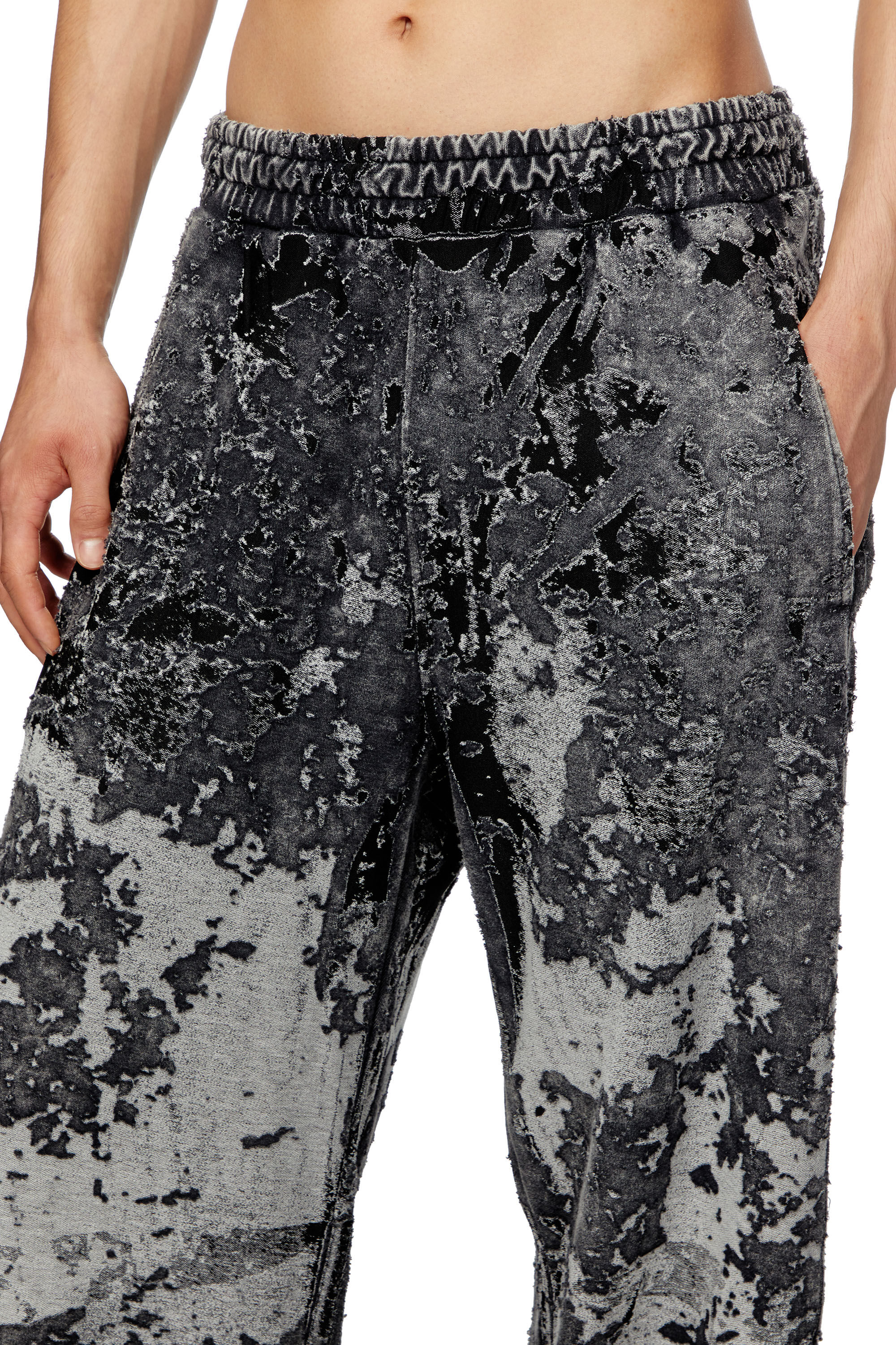 Men s Burnout track pants with camo effect Black Diesel