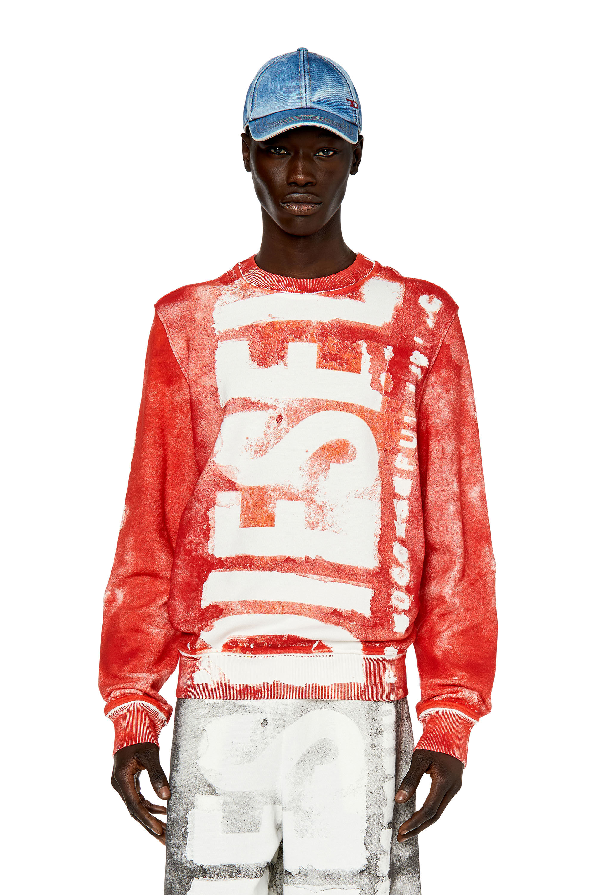 S-GINY Man: Logo sweatshirt with colour bleed effect | Diesel