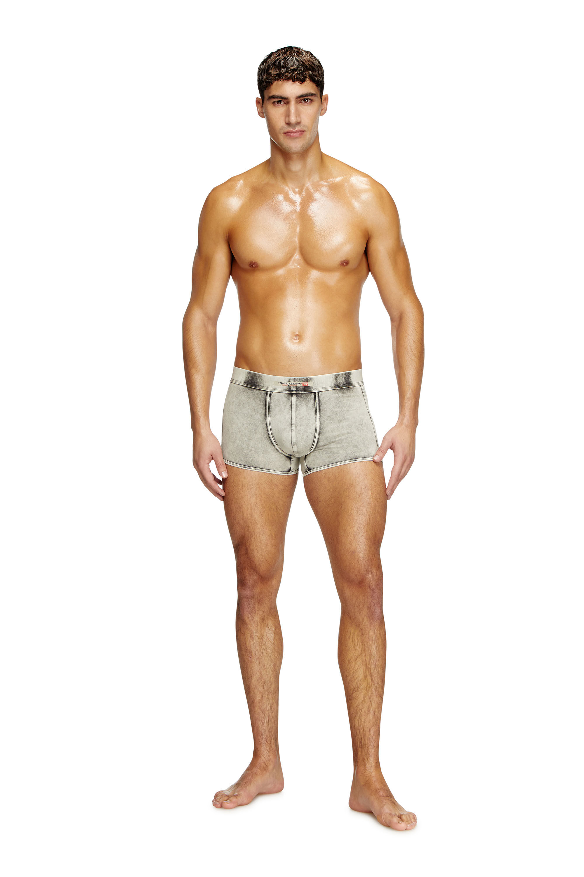 パンツ UNDERWEAR MANNISH HALF PT Men's Denim-effect boxer briefs | Grey | Diesel