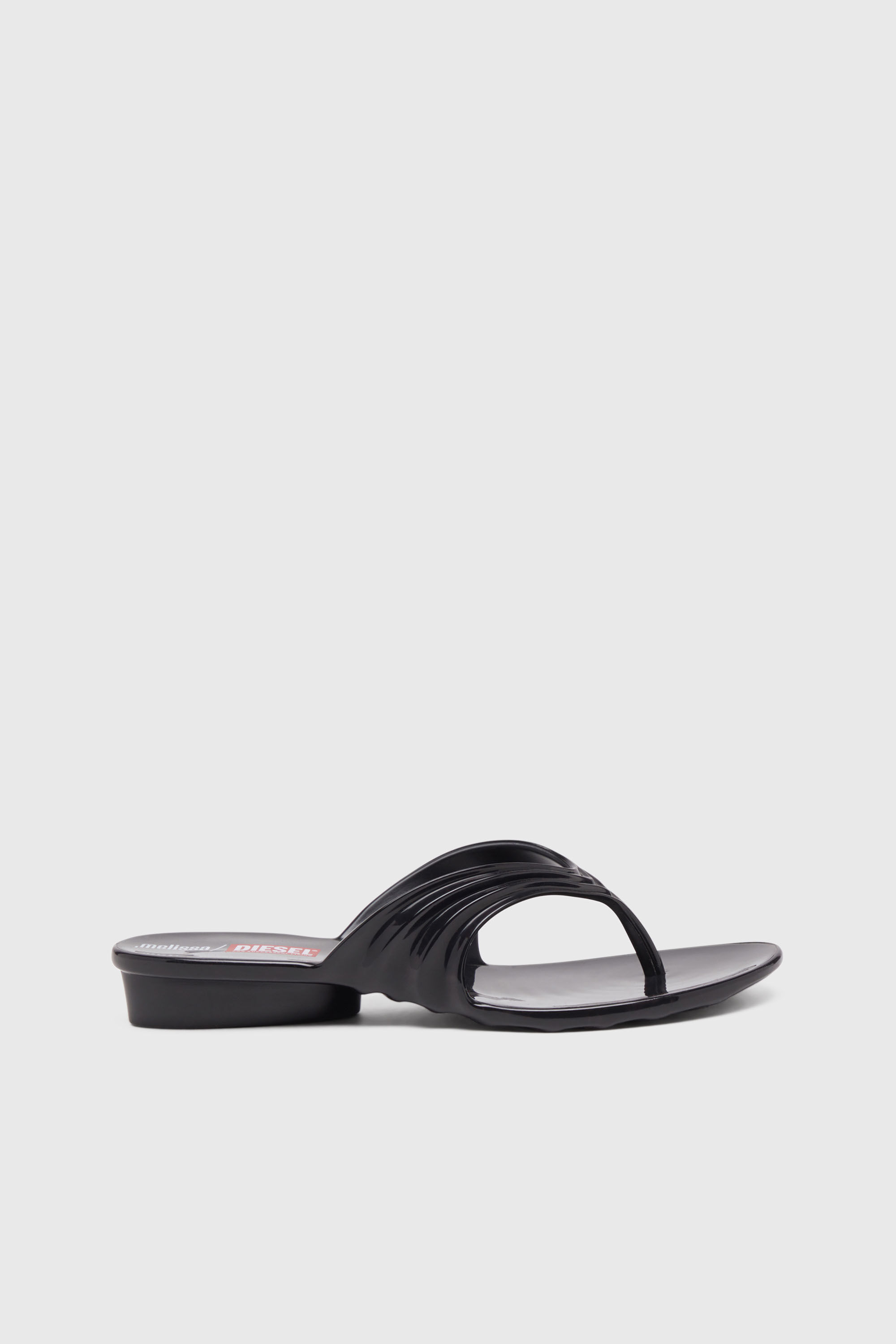 Women's Sculptural flip-flops in Melflex® | Black | Diesel {{Country}}