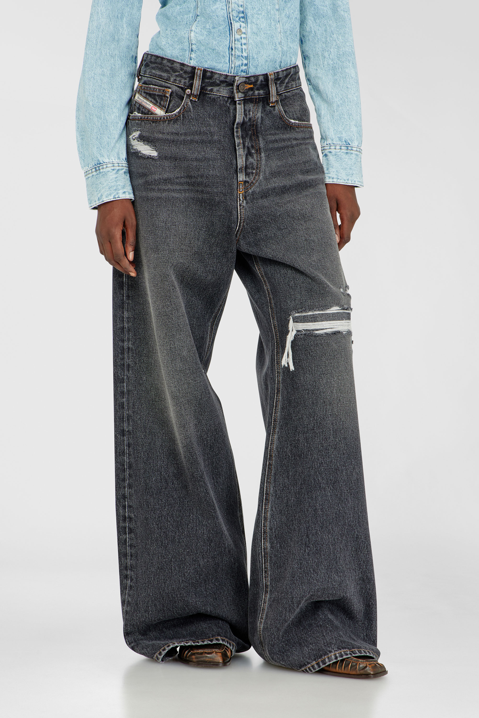 1996 D-Sire Woman: Relaxed Black/Dark grey Baggy Jeans | Diesel