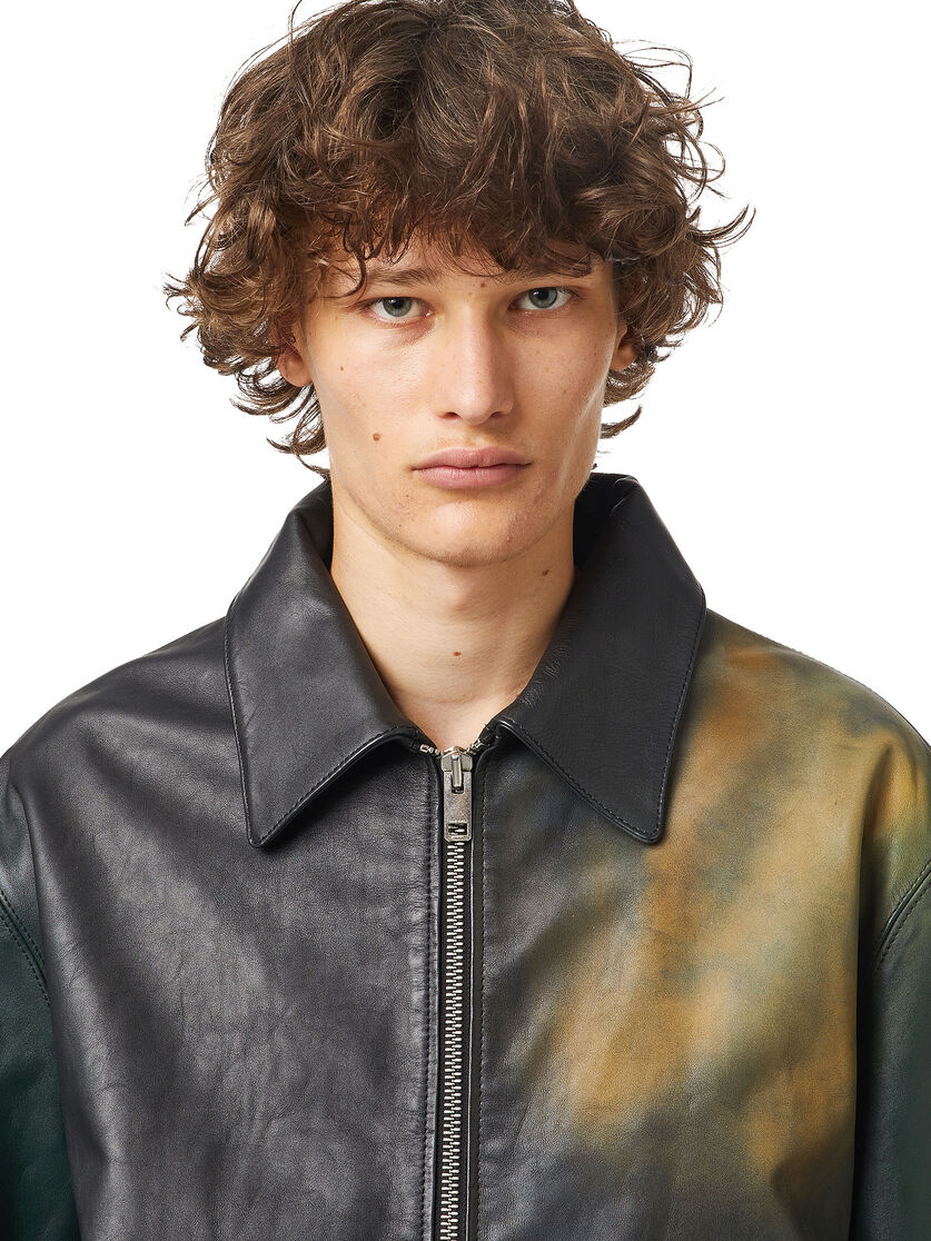 L-COOPER-NEW Man: Leather jacket with spray finish | Diesel