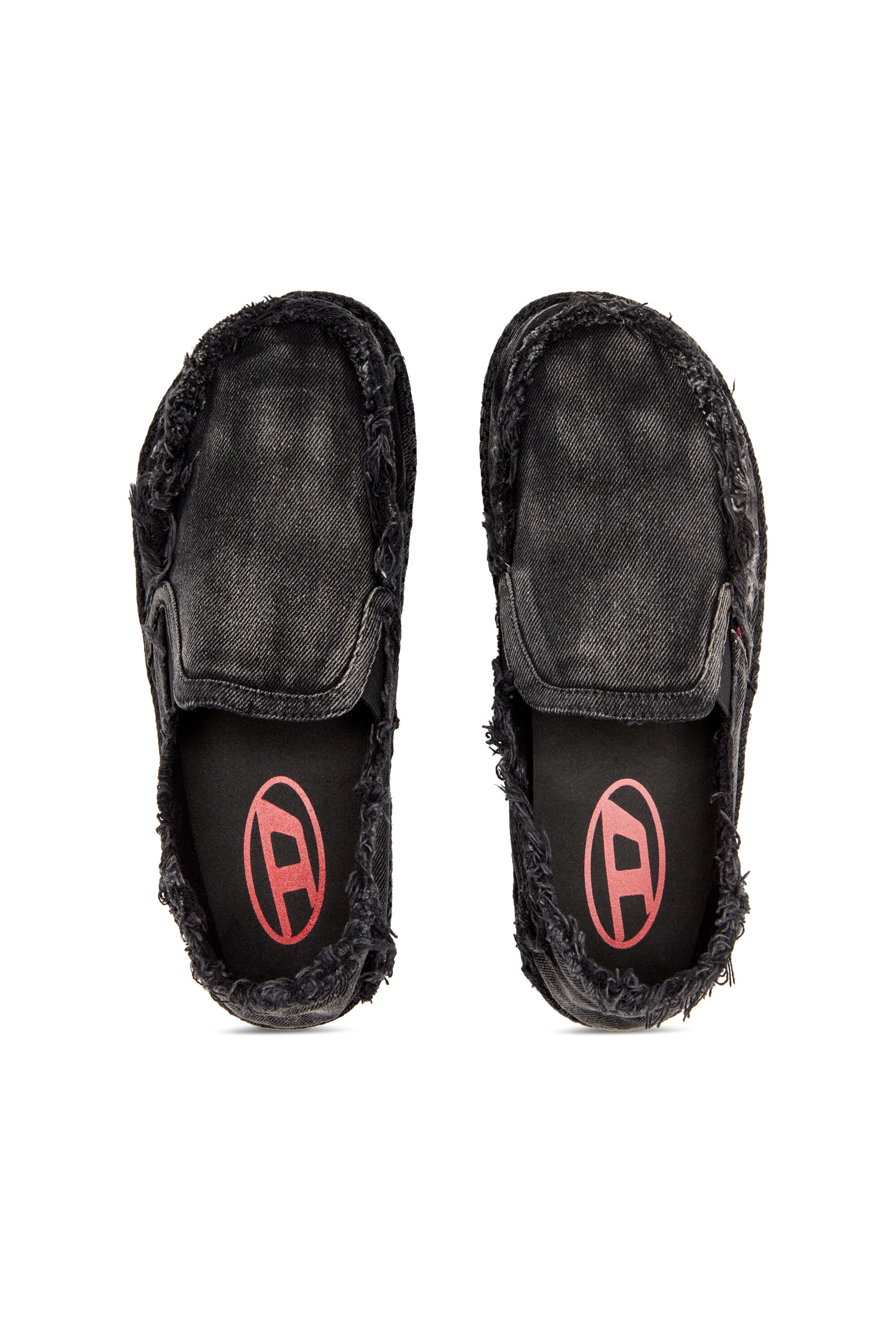 【DIESEL】D-Lukas Espadrille Black Men's D-Lukas-Espadrille loafers in distressed denim | Black