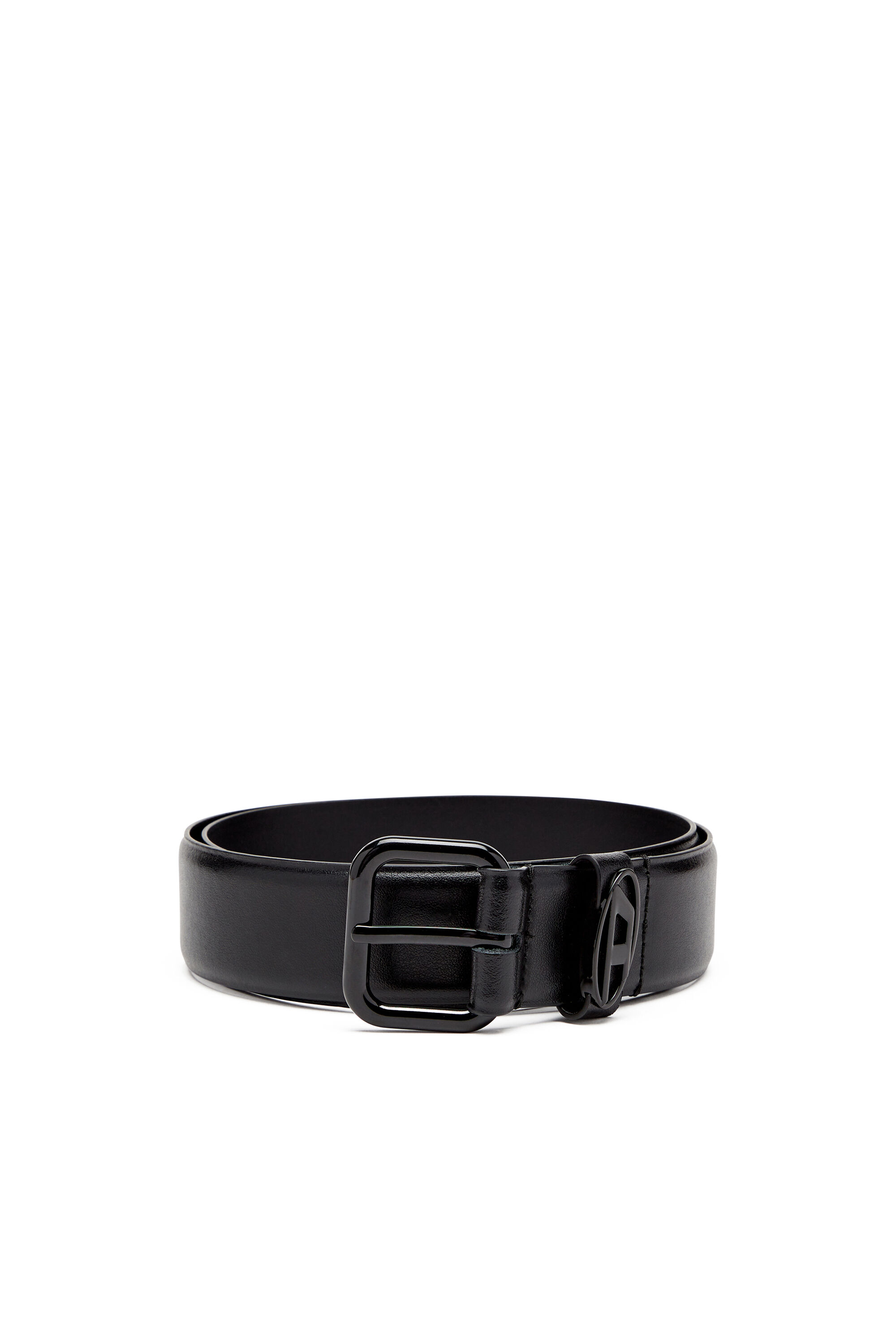 Women's 3.9cm logo-plaque embellished leather belt | Black | Diesel