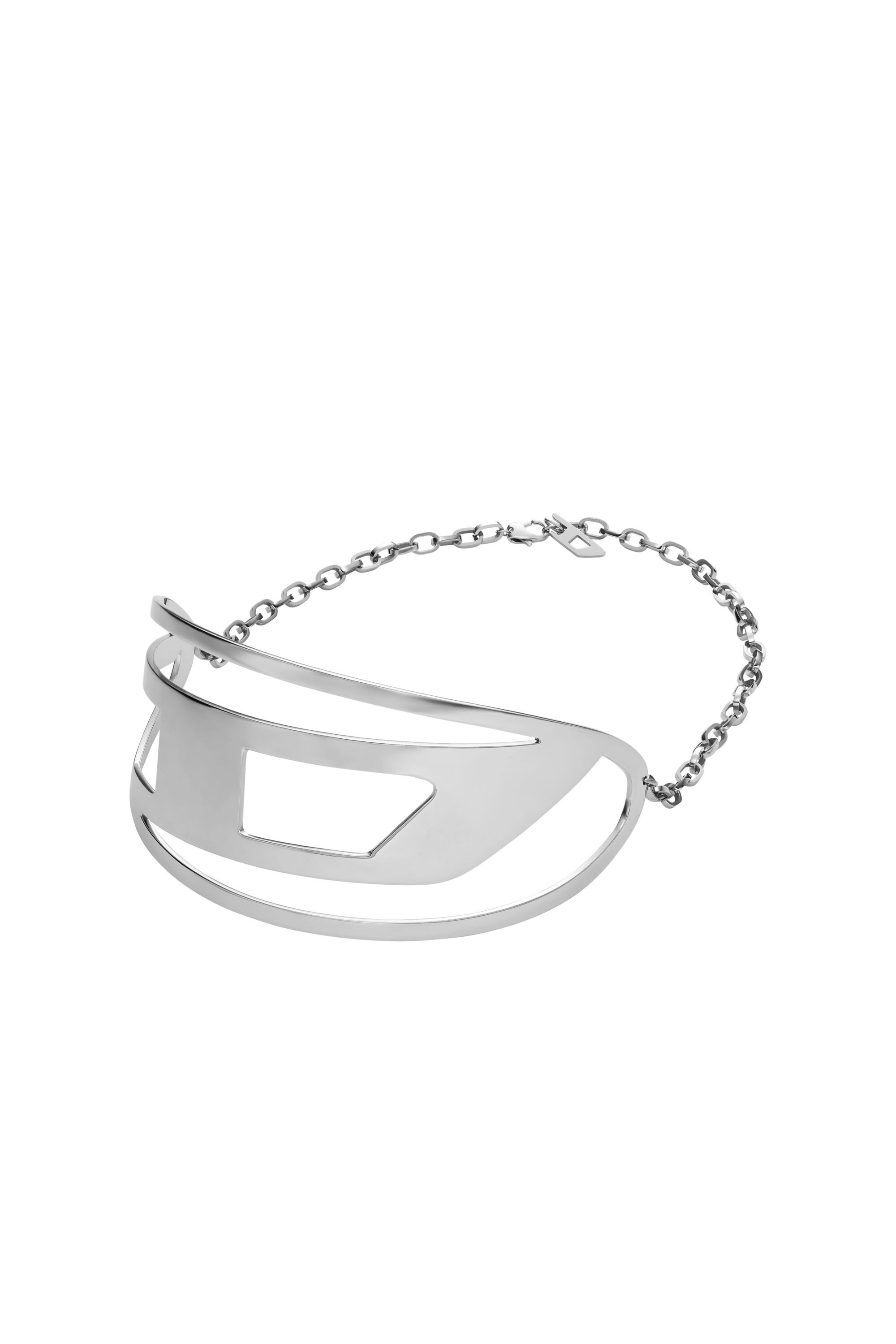 Women s Stainless steel choker necklace Silver Diesel