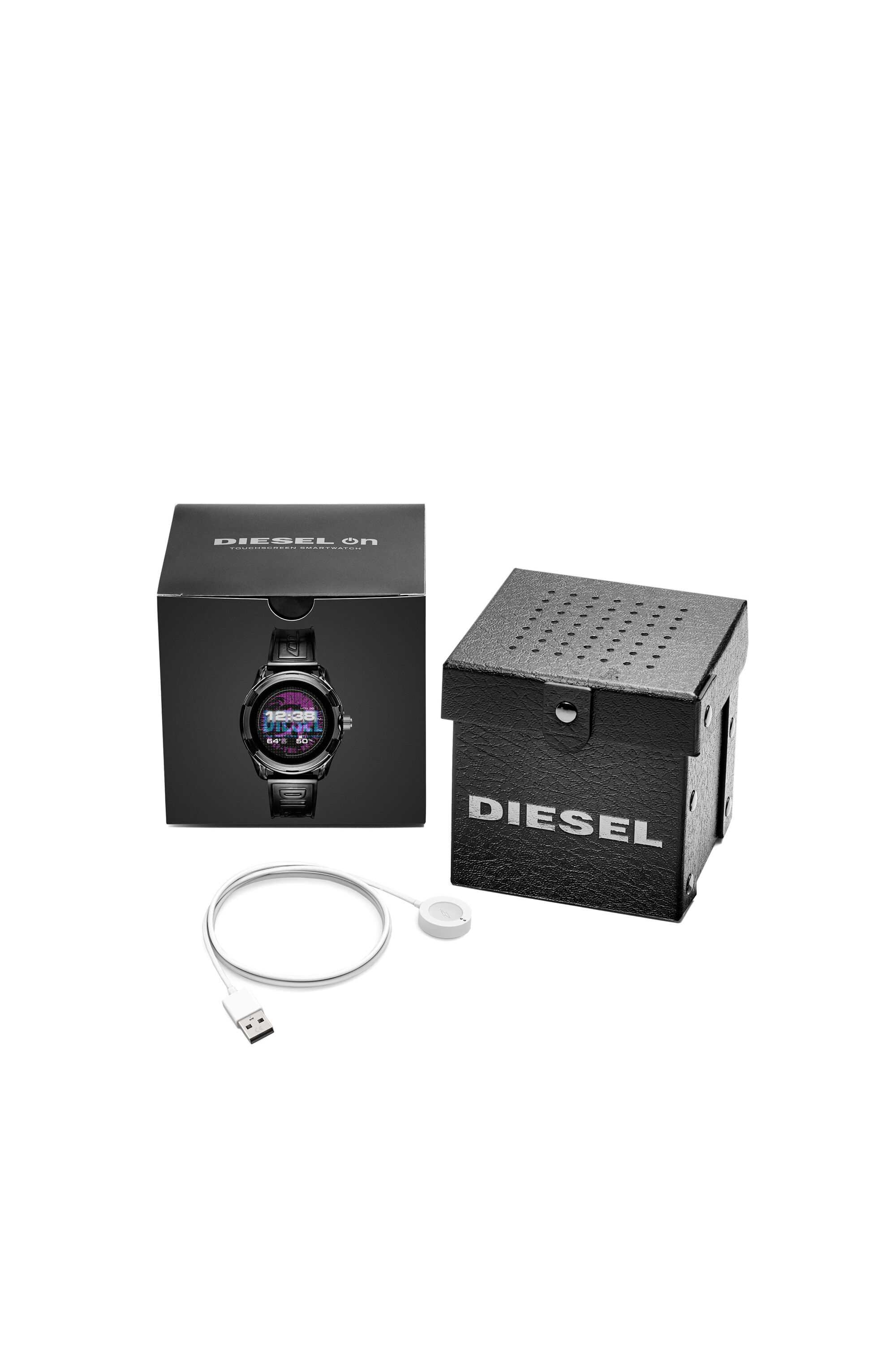 Men s Diesel On Fadelite Smartwatch Black Transparent Diesel