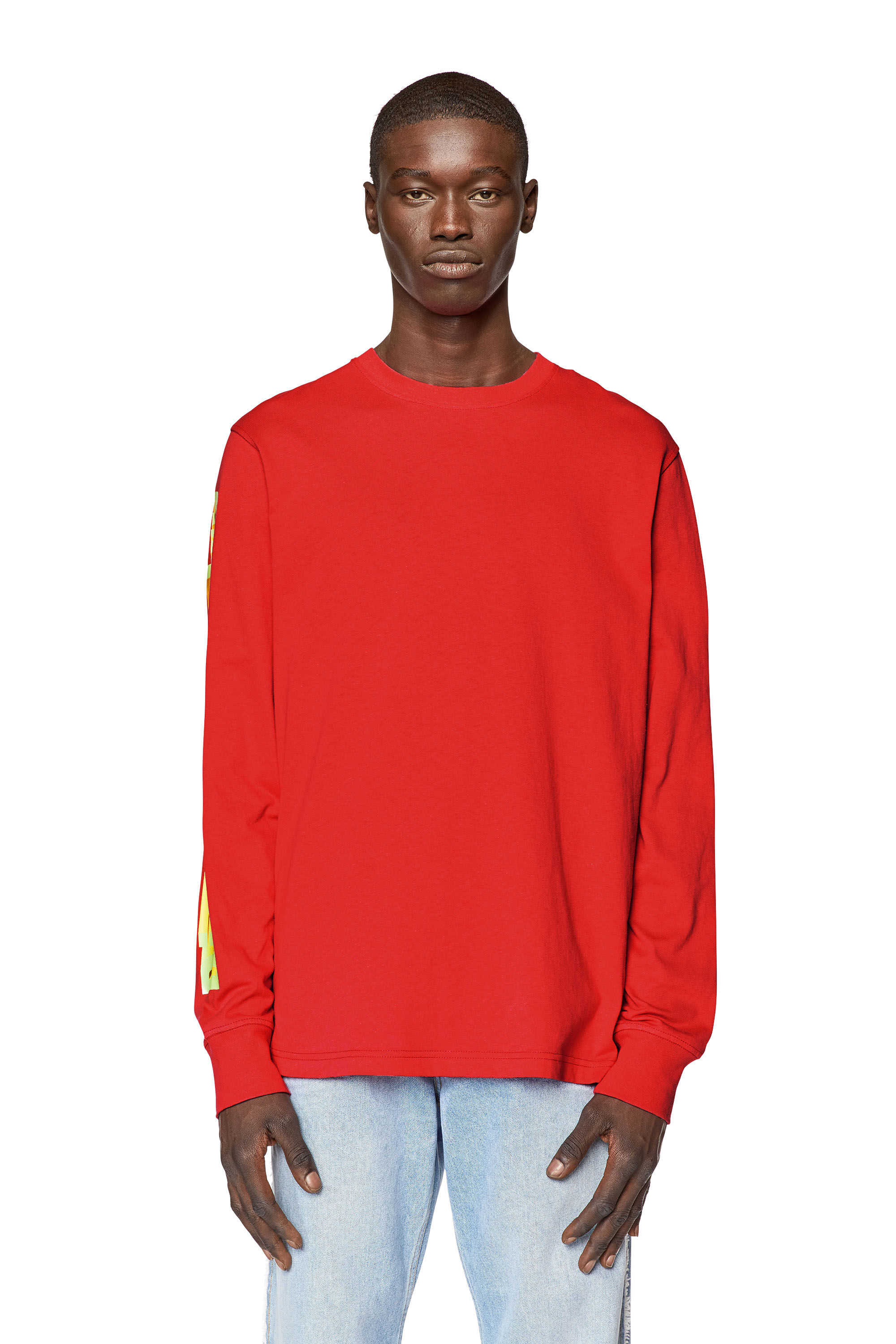 Men s T shirt with World Wide Dance print T JUST LS L1 Diesel