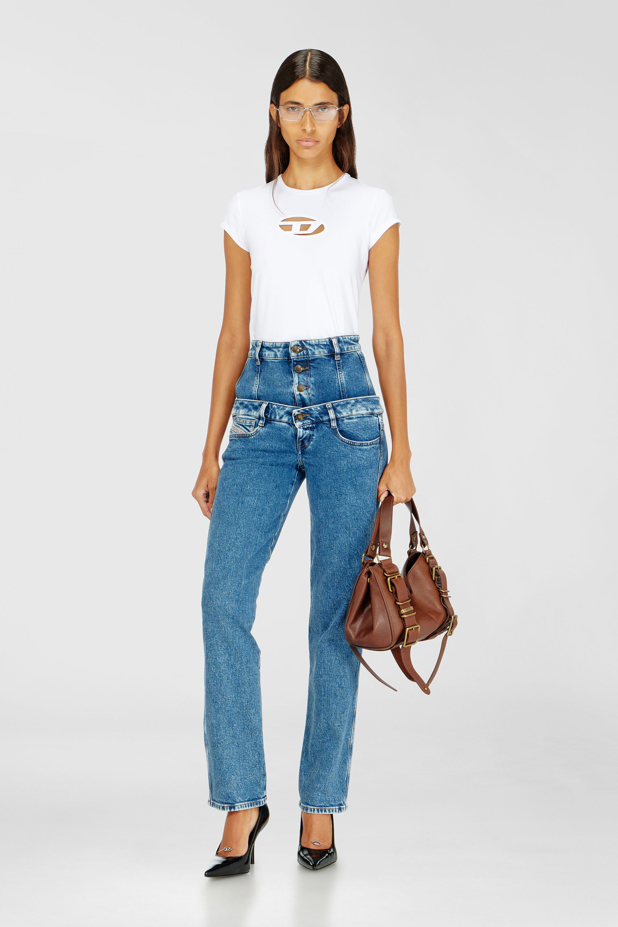 T-ANGIE Woman: Cotton T-shirt with cut-out D logo | Diesel {{Country}}