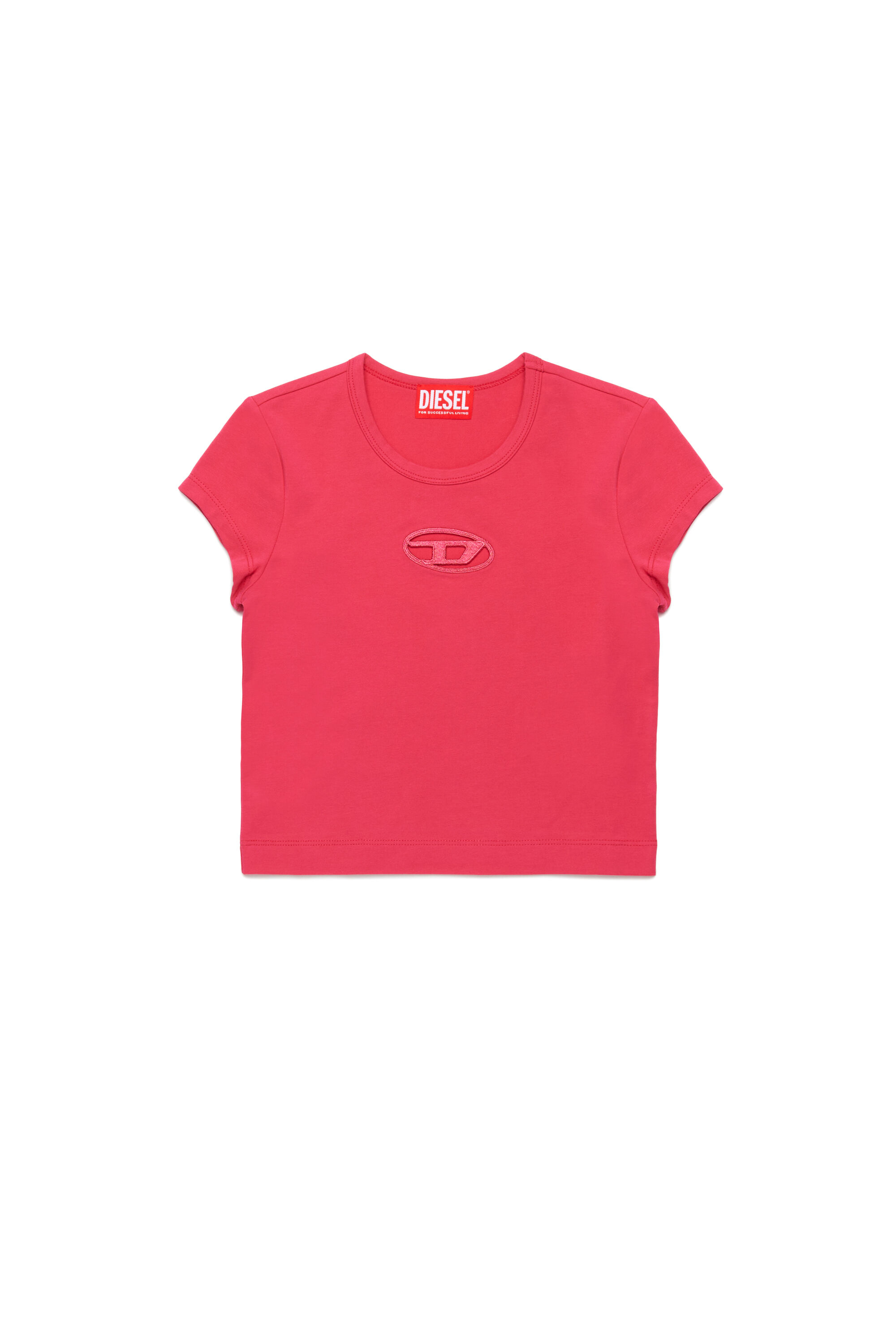 T-shirt with cut-out Oval D logo | Pink | 4-16 YEARS Girls