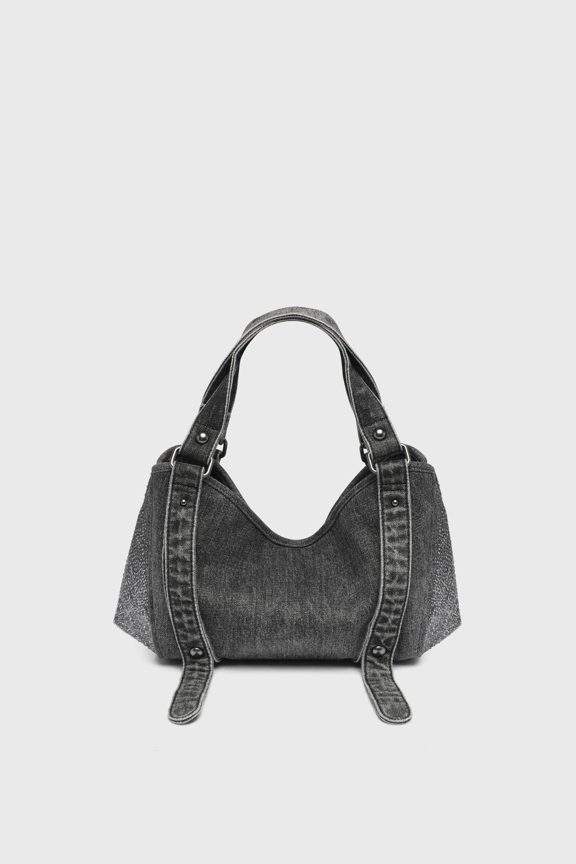 Women's D-One-Small top-handle bag in crystal solarised denim