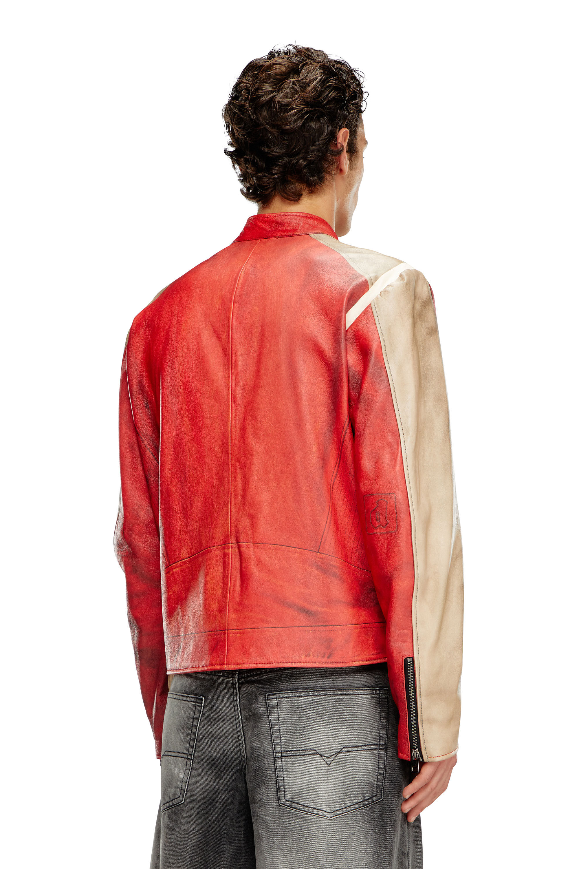 Diesel red leather jacket outlet