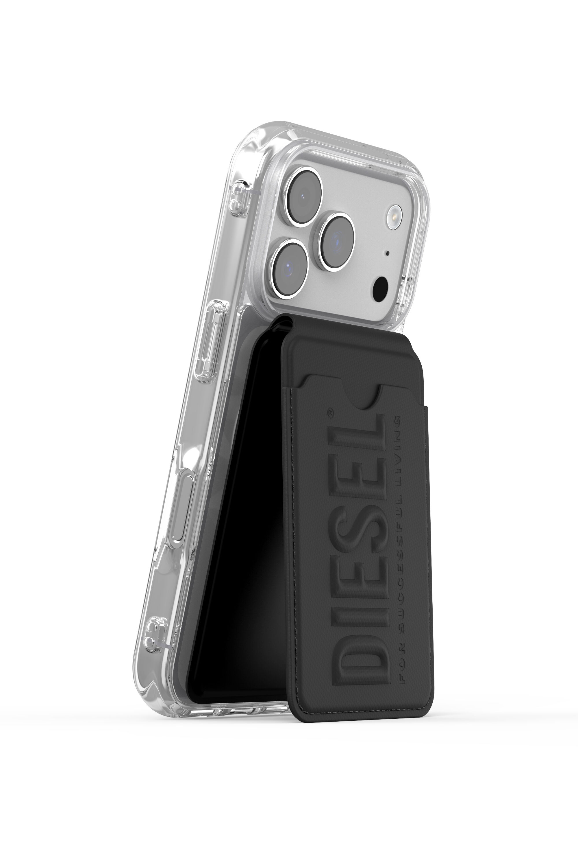 Women's 3D Biscotto magsafe cardholder stand | Black | Diesel