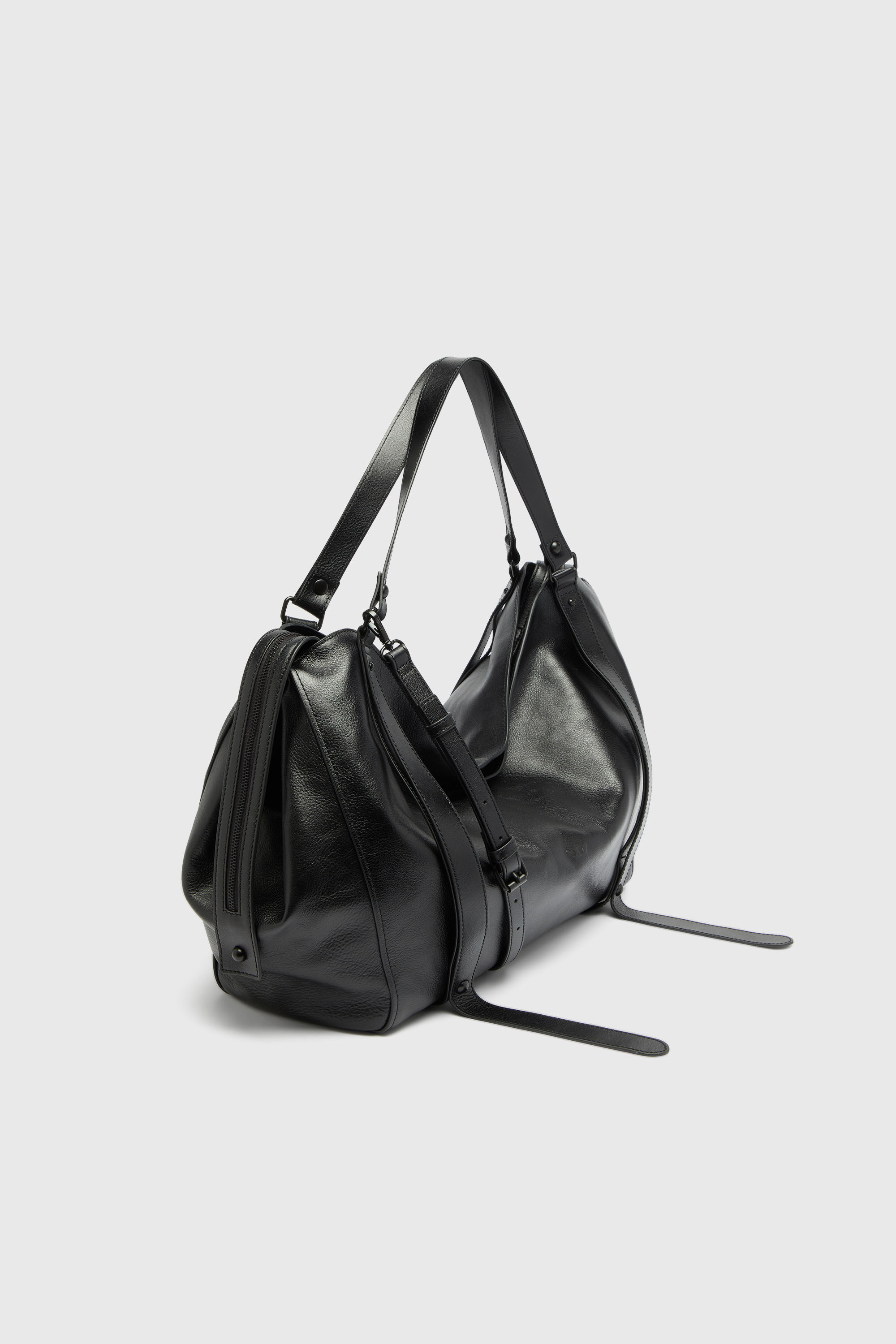 Diesel - D-ONE DUFFLE 48H, Unisex's D-One-Duffle bag in leather in Black - 4