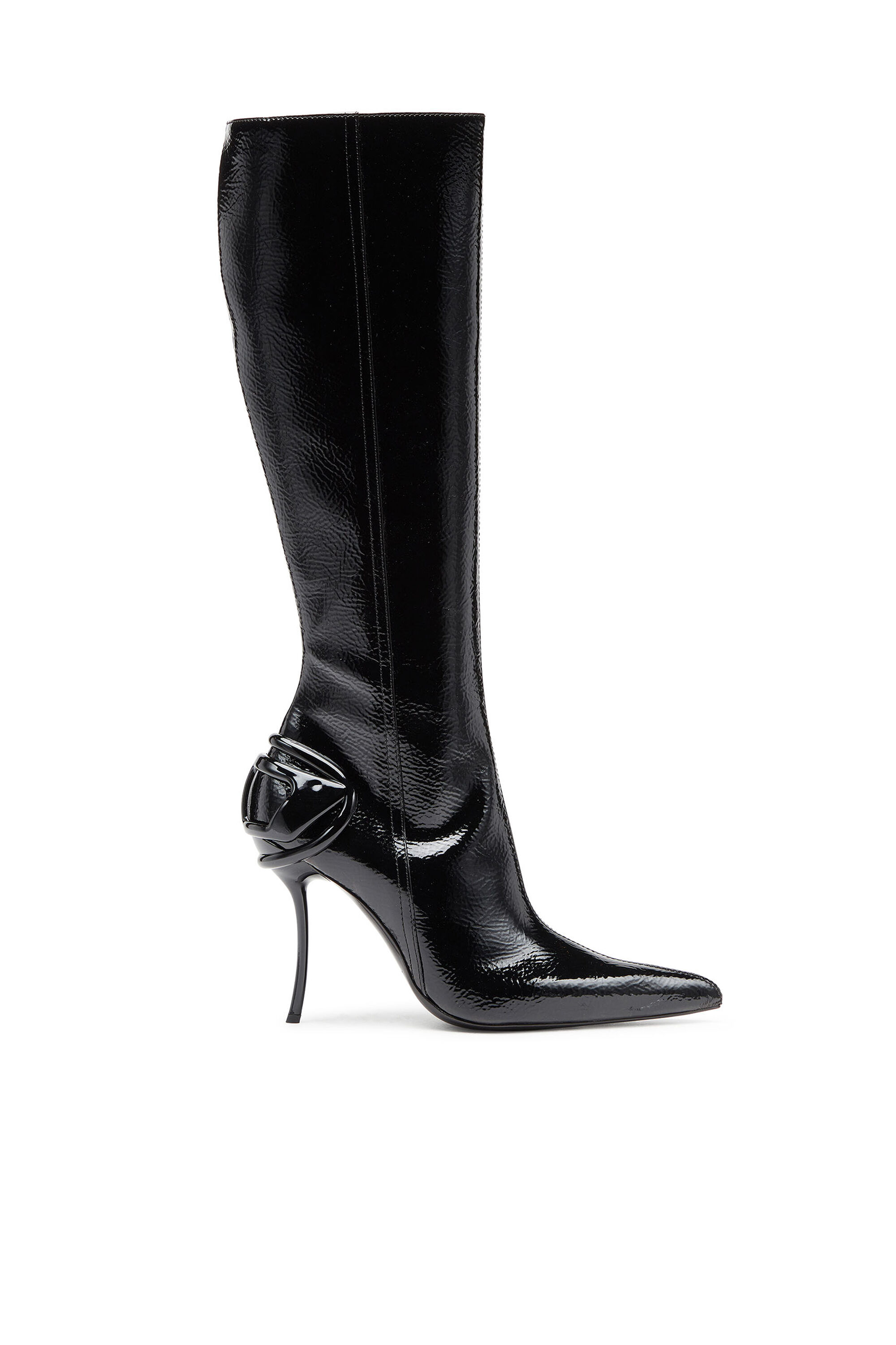 Curved heel boots hot sale