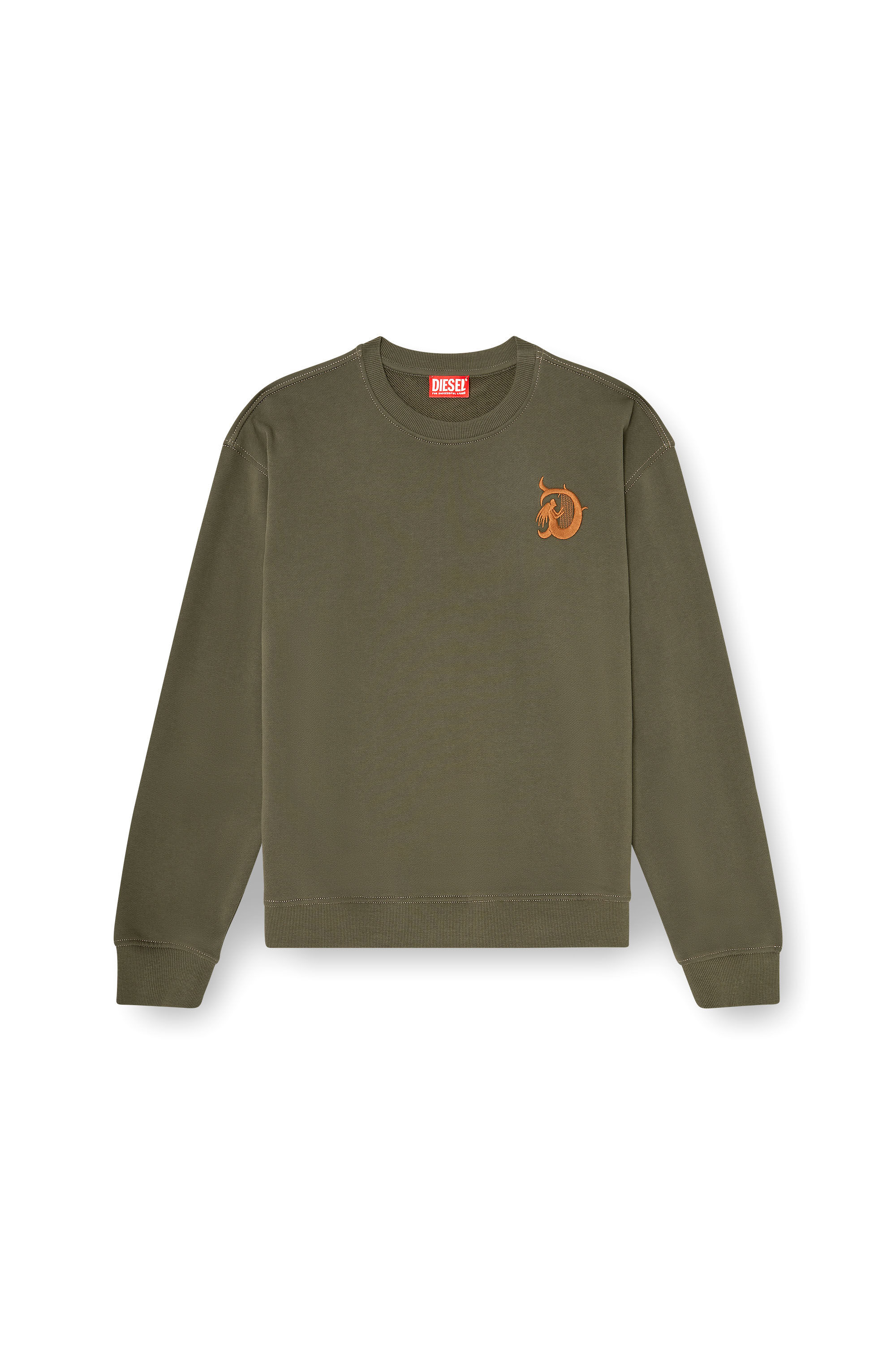 Diesel - S-NORM-AA4, Man's Sweatshirt with embroidery and flock print in null - 2