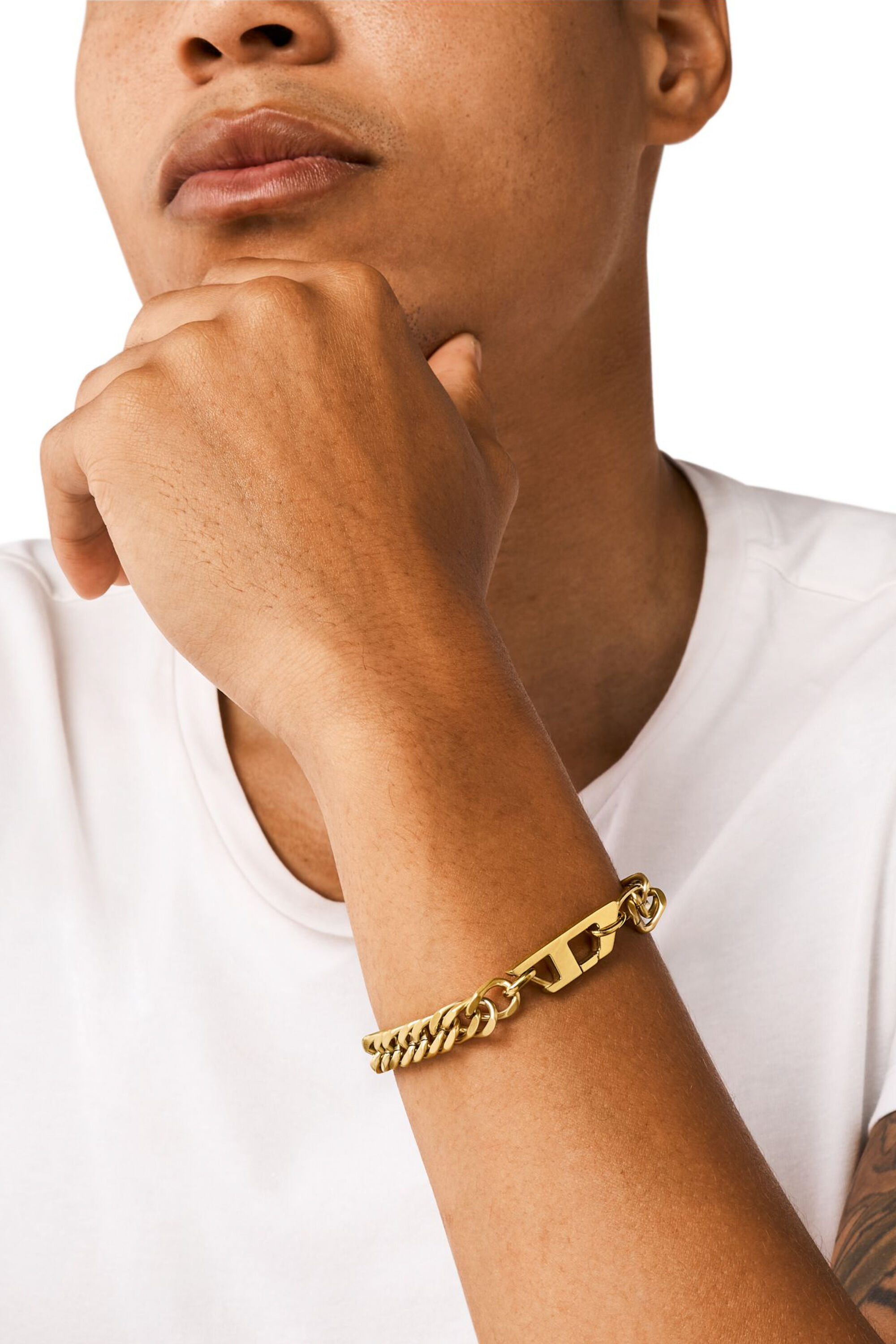 Women's Matte Gold-Tone Stainless Steel Chain Bracelet