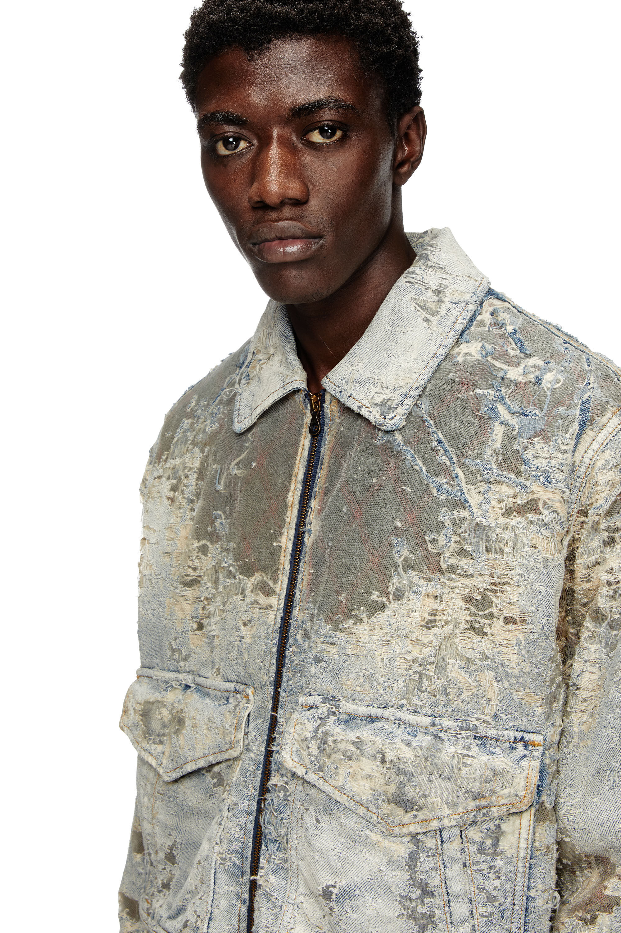 Grey aviator jacket best sale