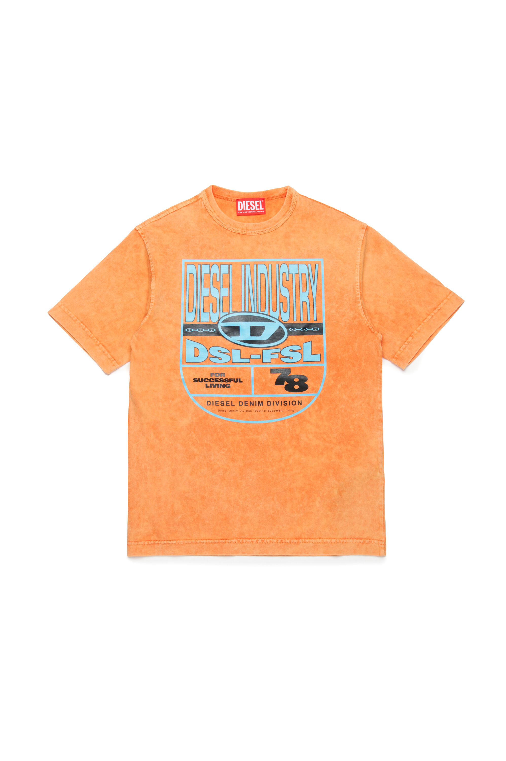 Marbled T-shirt with logo graphic | Orange | 4-16 YEARS Boys | Diesel