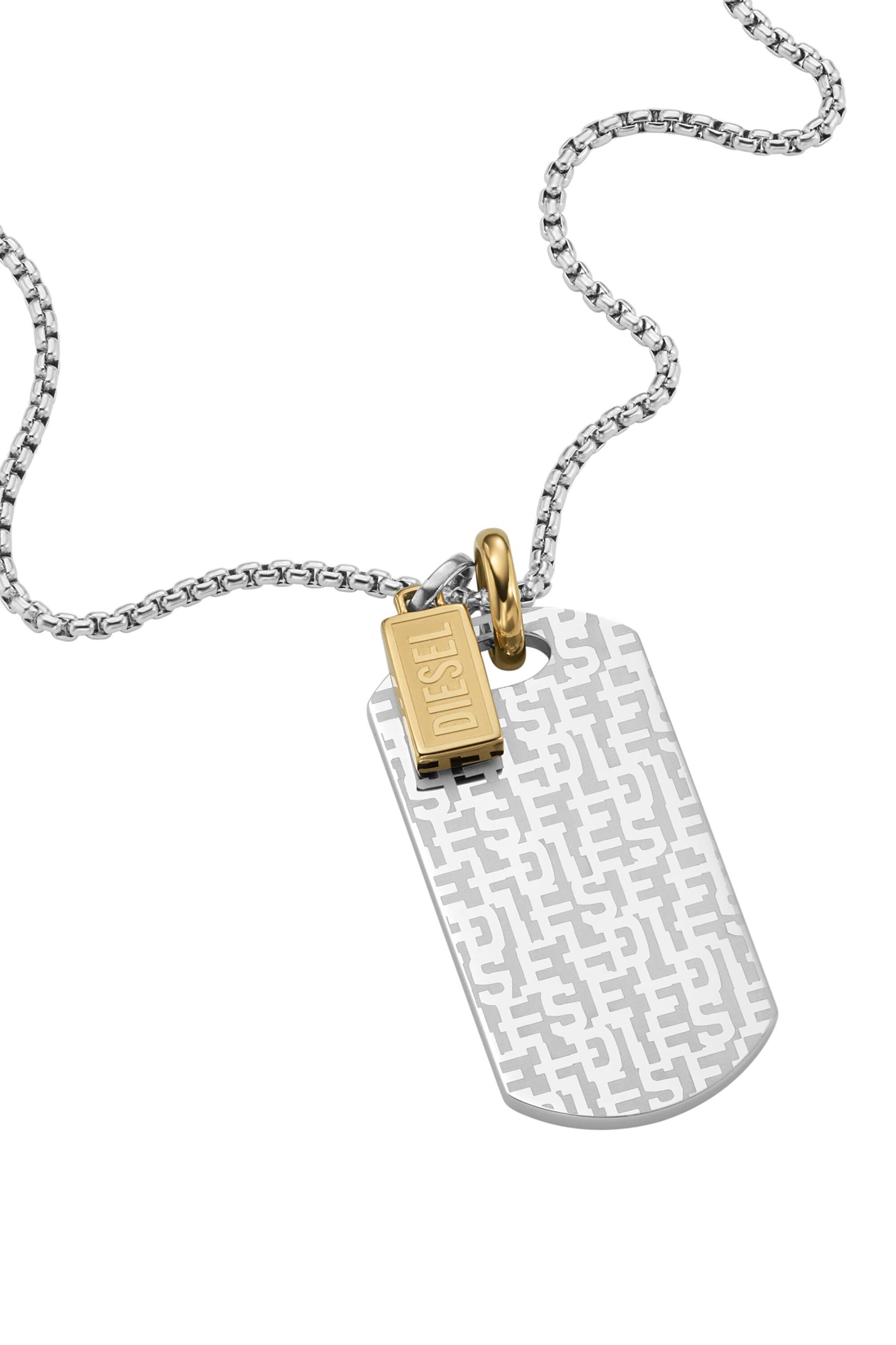 Women's Font Two-Tone Dog Tag Necklace | DX1431 Diesel