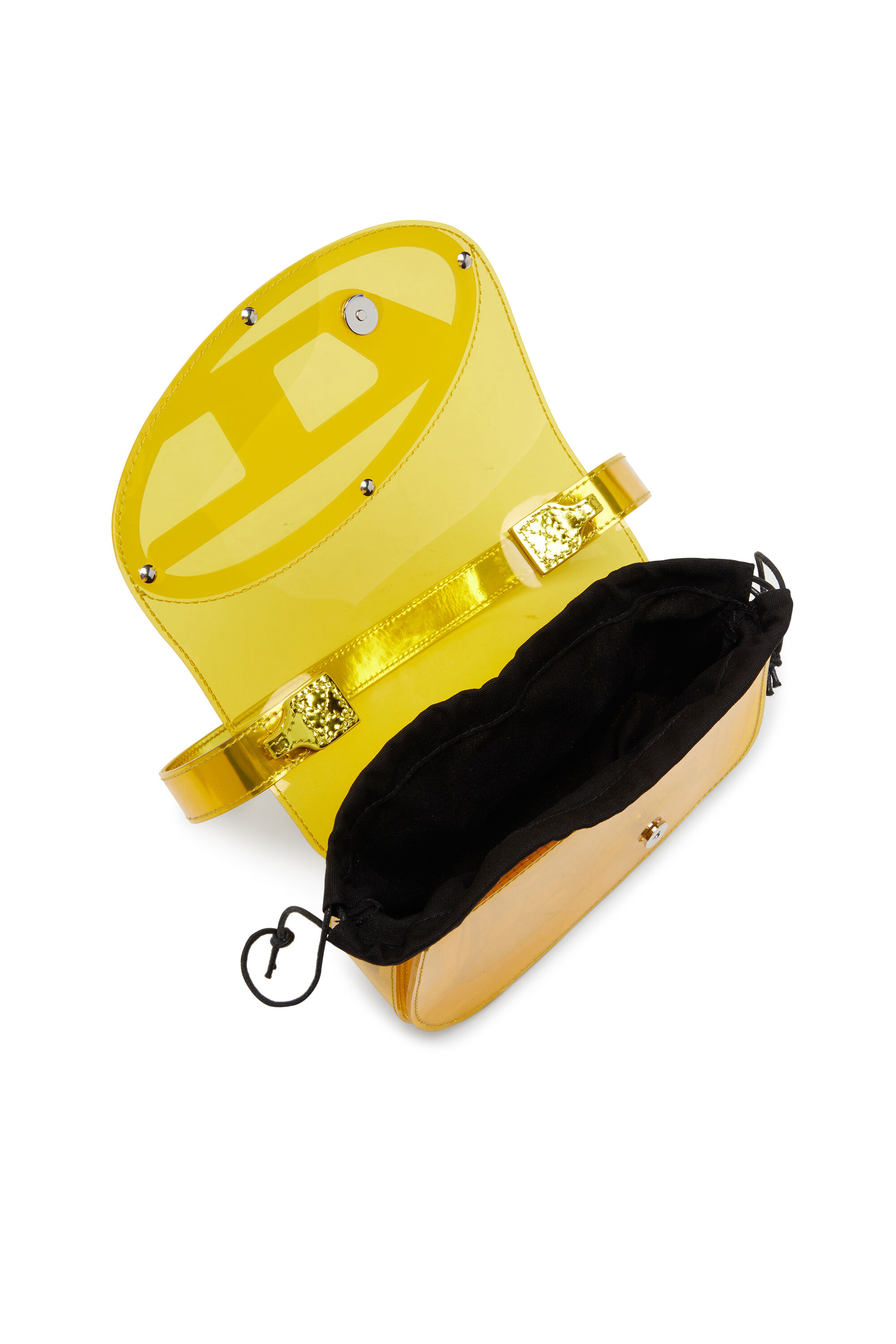 Diesel - 1DR, Woman's 1DR-Iconic shoulder bag in transparent TPU in Yellow - 4