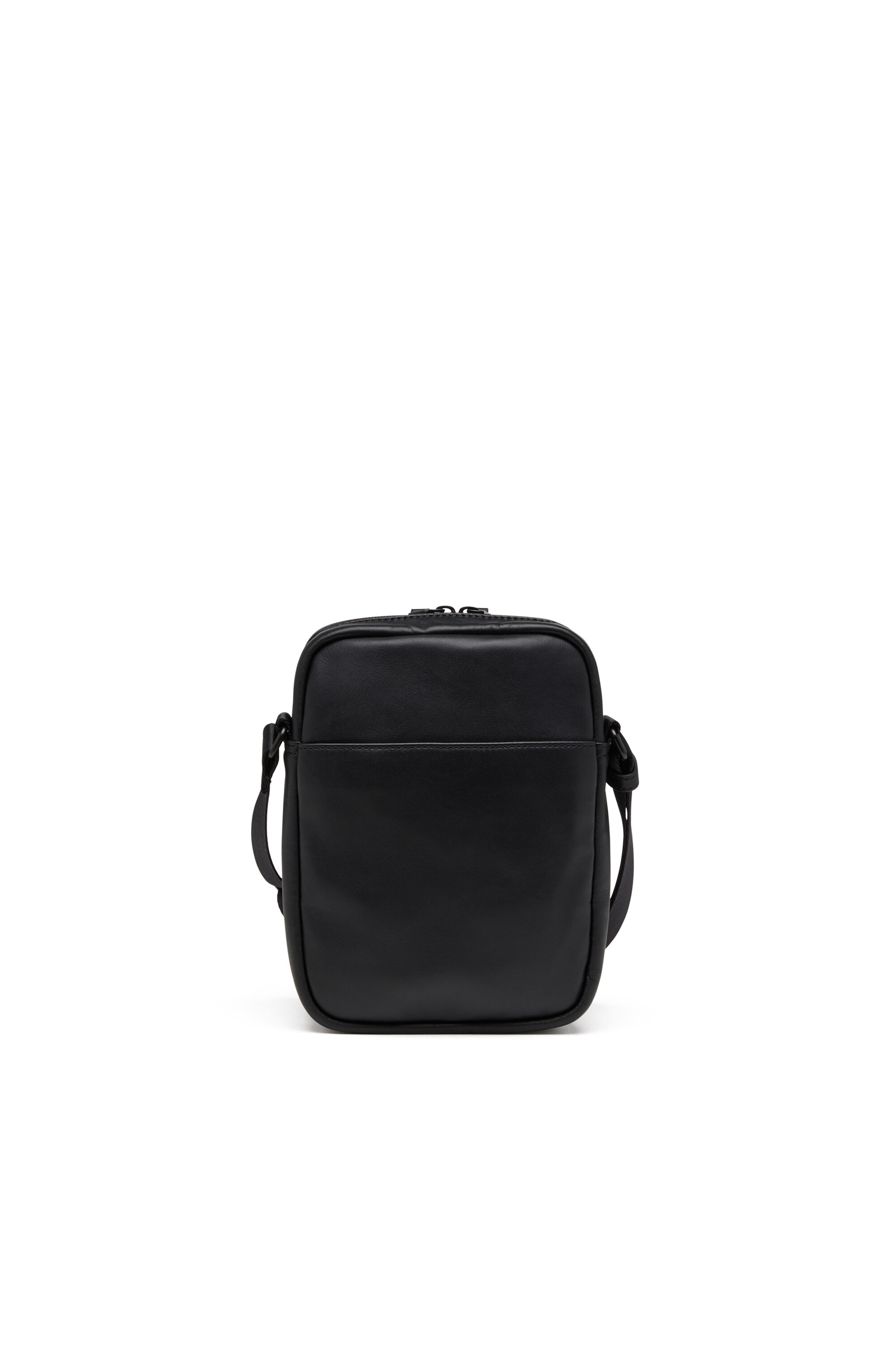 Men's Rave-Leather crossbody bag with tonal metal D | Black