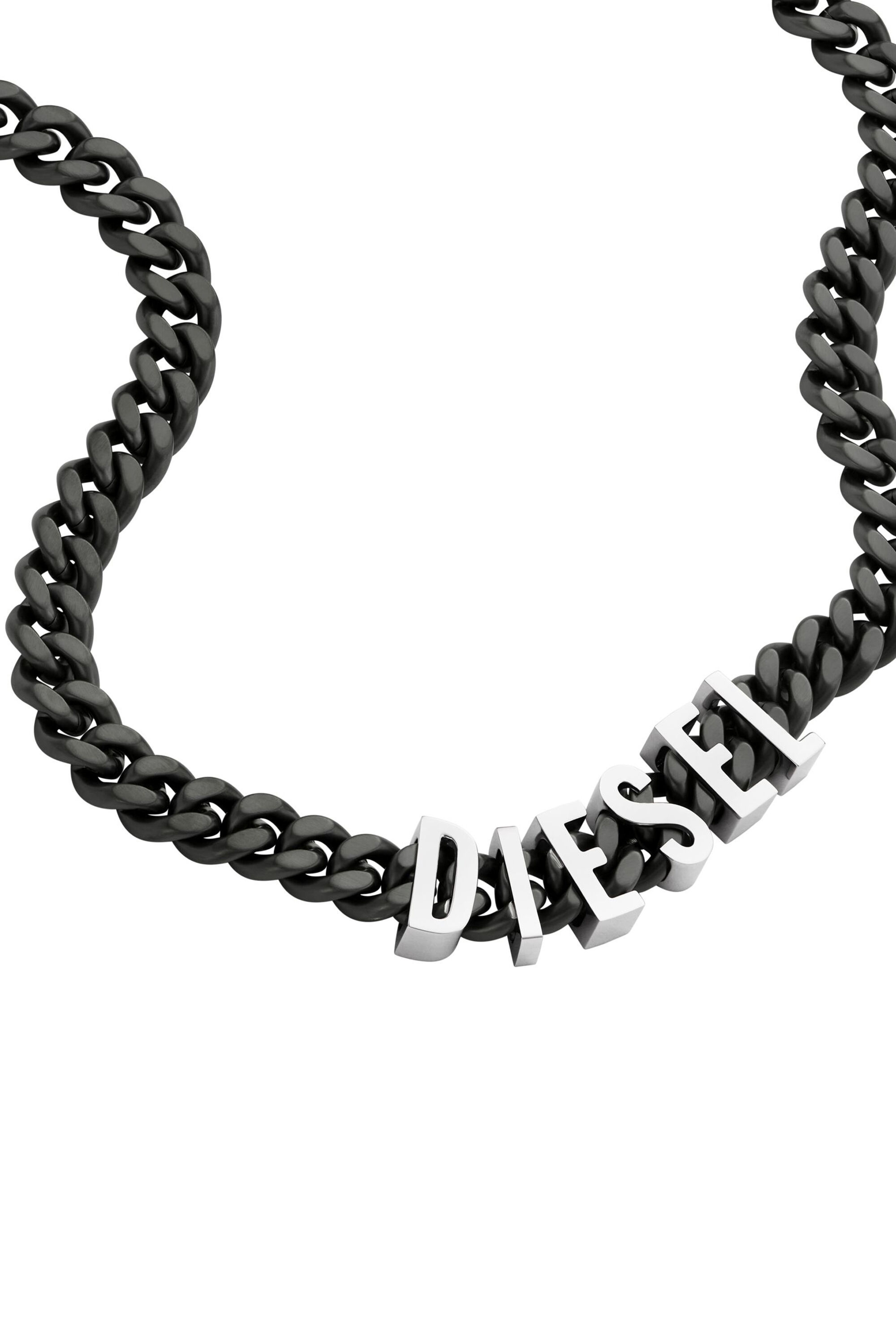 Women's Two-Tone stainless steel chain necklace | Black | Diesel Women's Two-Tone stainless steel chain necklace | Black | Diesel