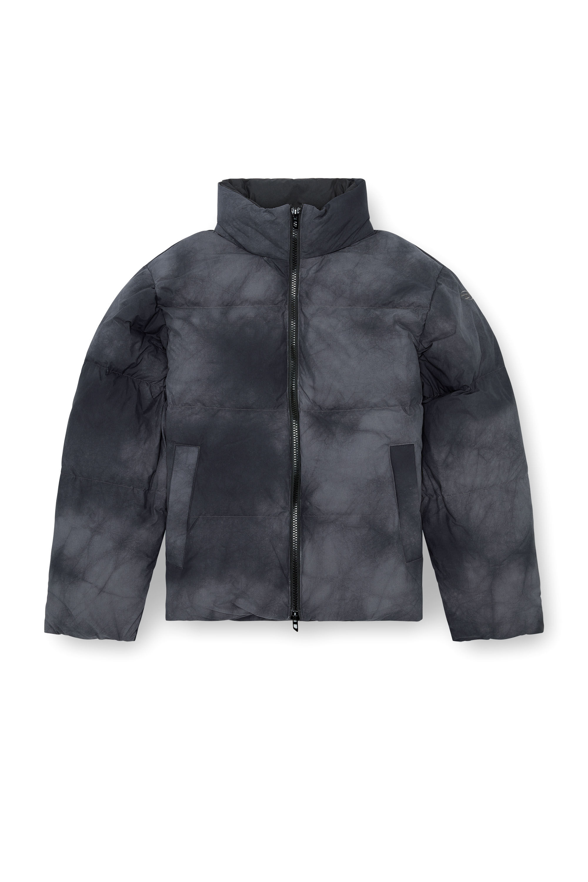 Men's Hooded down jacket in patchy nylon | Black | Diesel