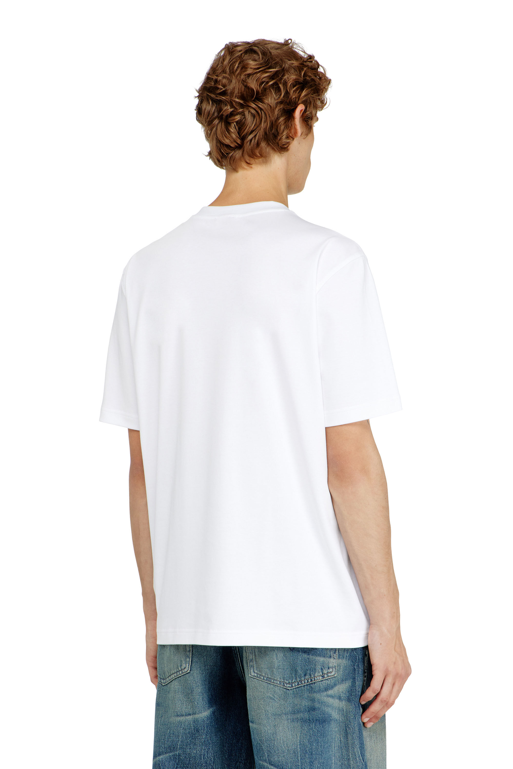 Diesel - T-ADJUST-MET, Man's Cotton T-shirt with small logo on chest in White - 4