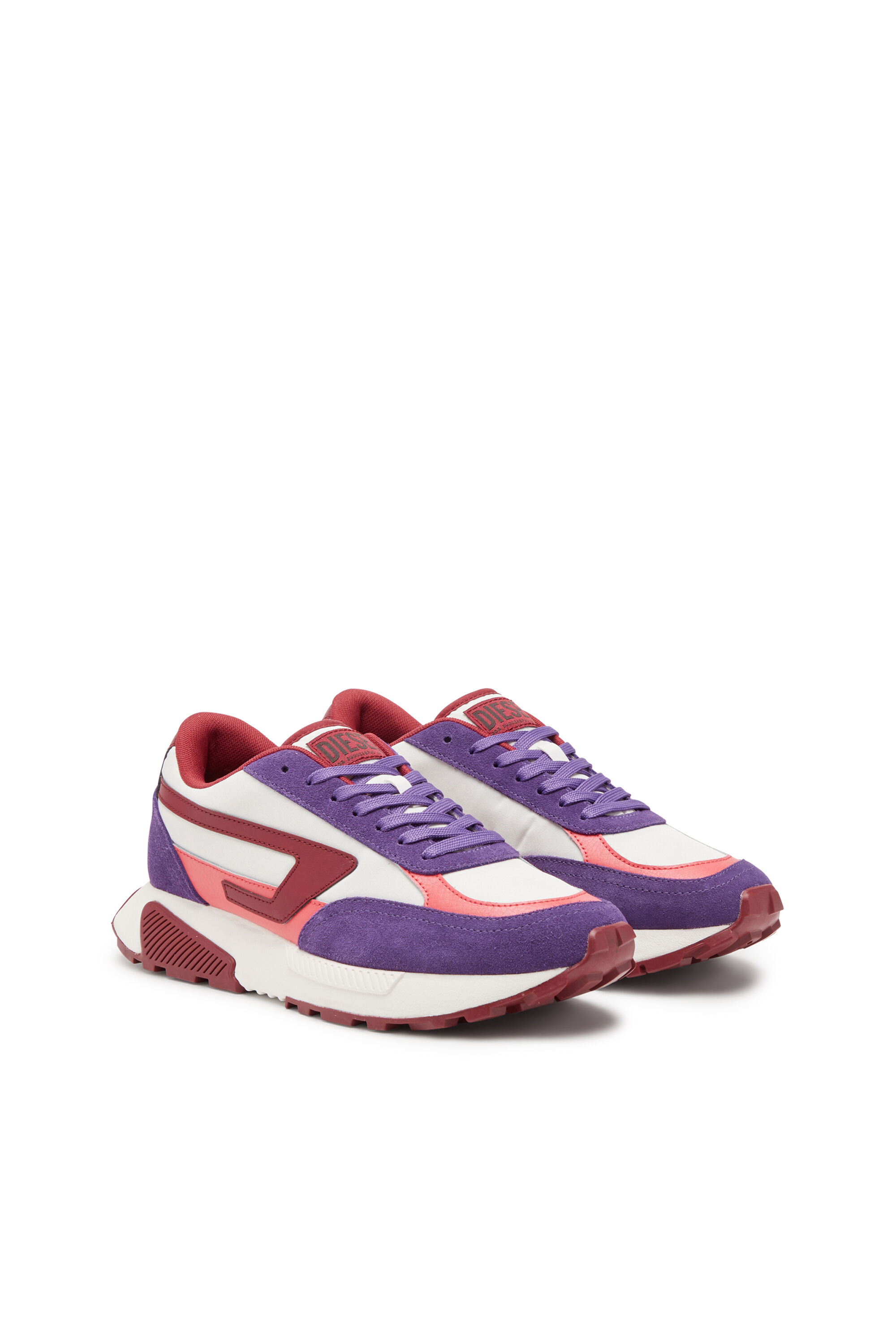 Diesel - S-TYCHE D W, Woman's S-Tyche-Colour-block sneakers with D branding in Violet/Red - 2