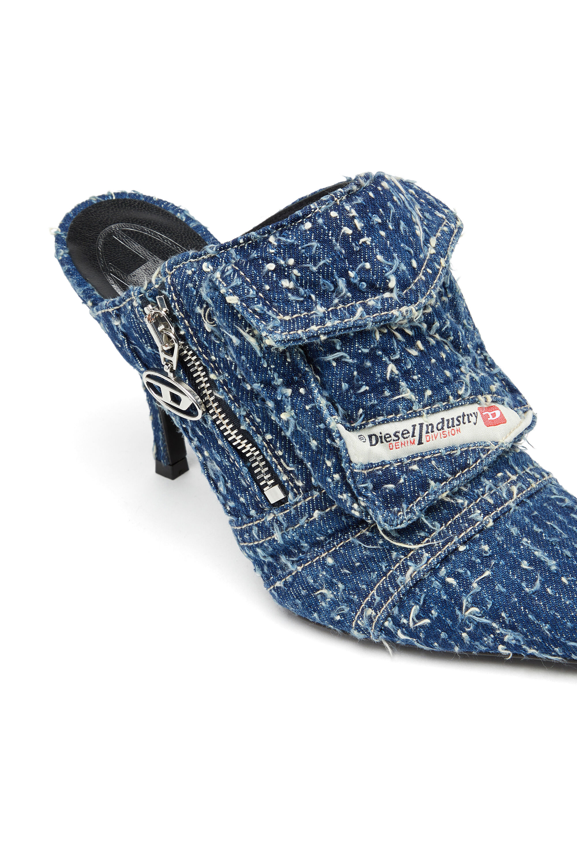 Denim mule outlet
