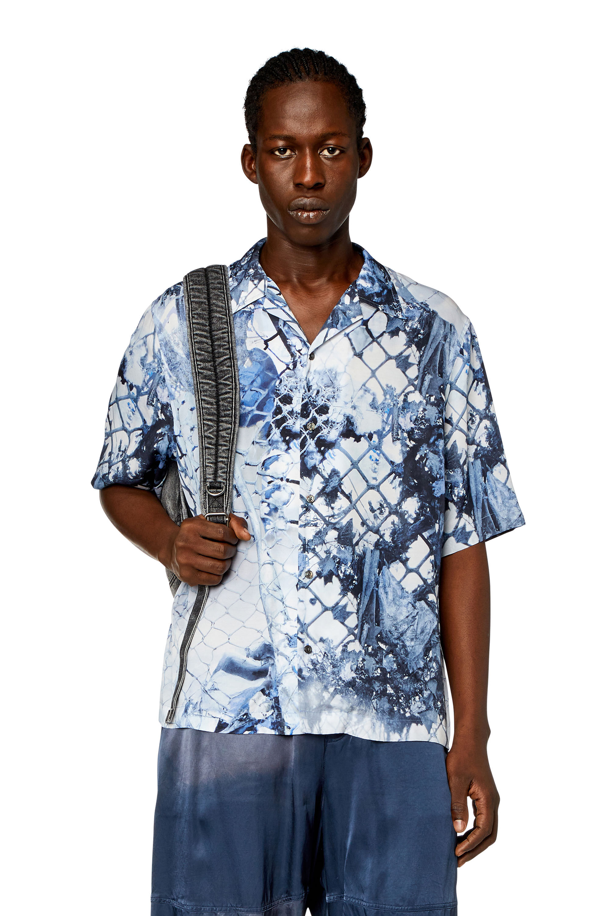 Men's Bowling shirt with abstract print | Multicolor | Diesel