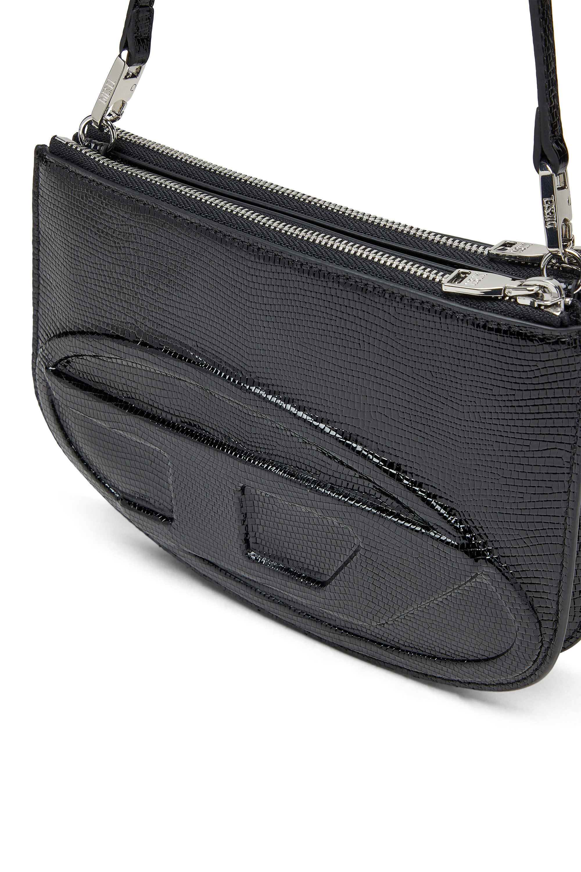 Diesel - 1DR TWIN, Woman's 1DR Twin-Double-pouch shoulder bag in embossed leather in Black - 2