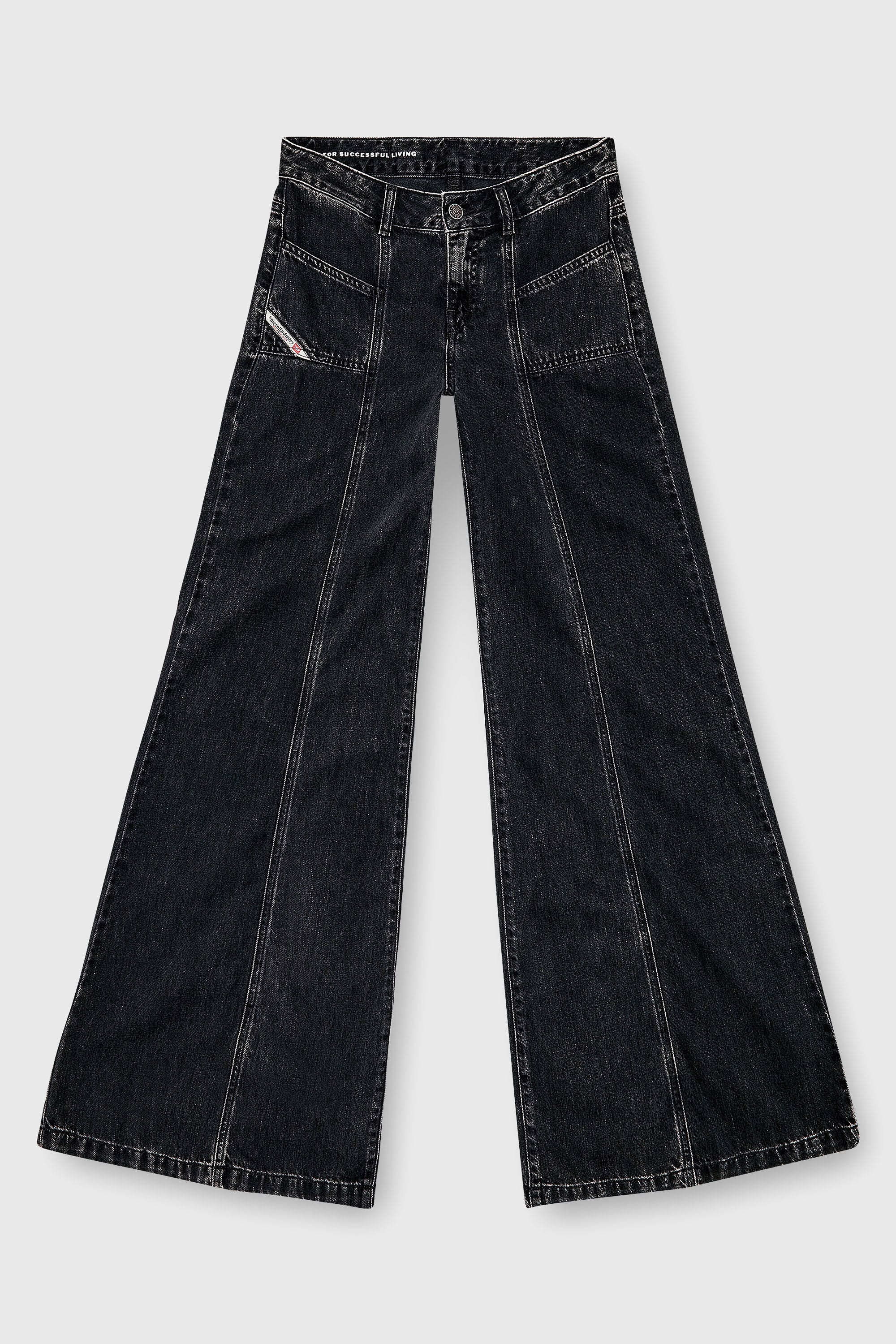 パンツ DIESEL flare denim pants archive swag Women's Flare Jeans | Black/Dark grey | Diesel D-Akii