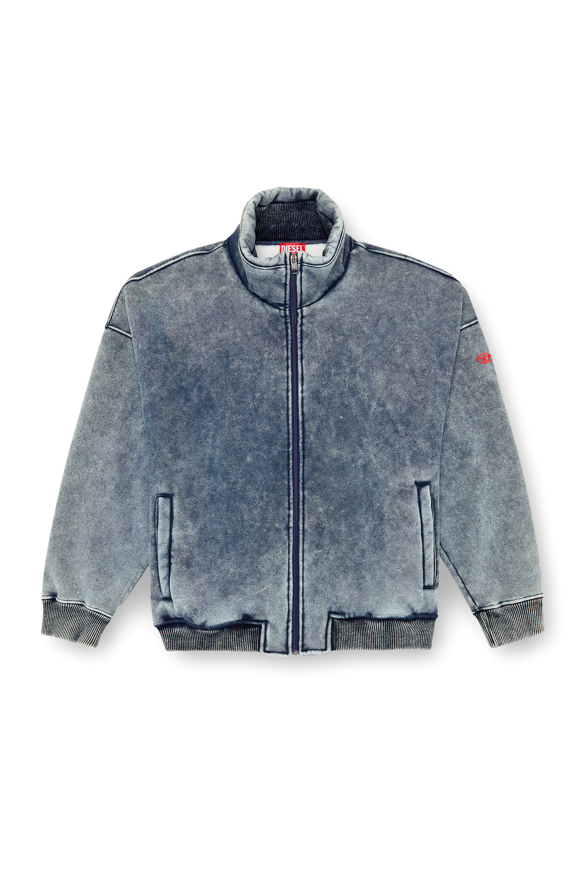 Men's Jacket in teddy-bonded jersey | Blue | Diesel