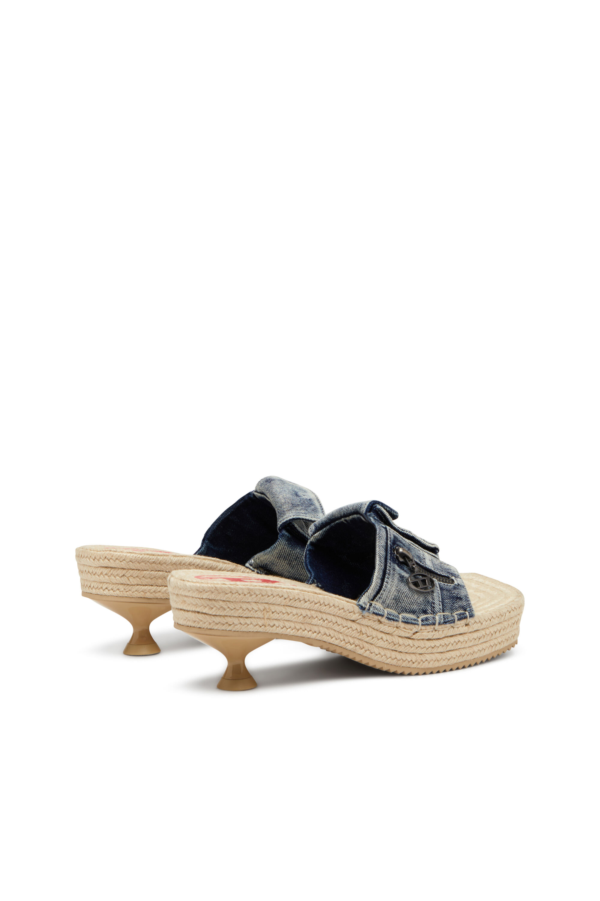 Women's D-Ibiza-Heeled platform espadrilles in denim | Blue