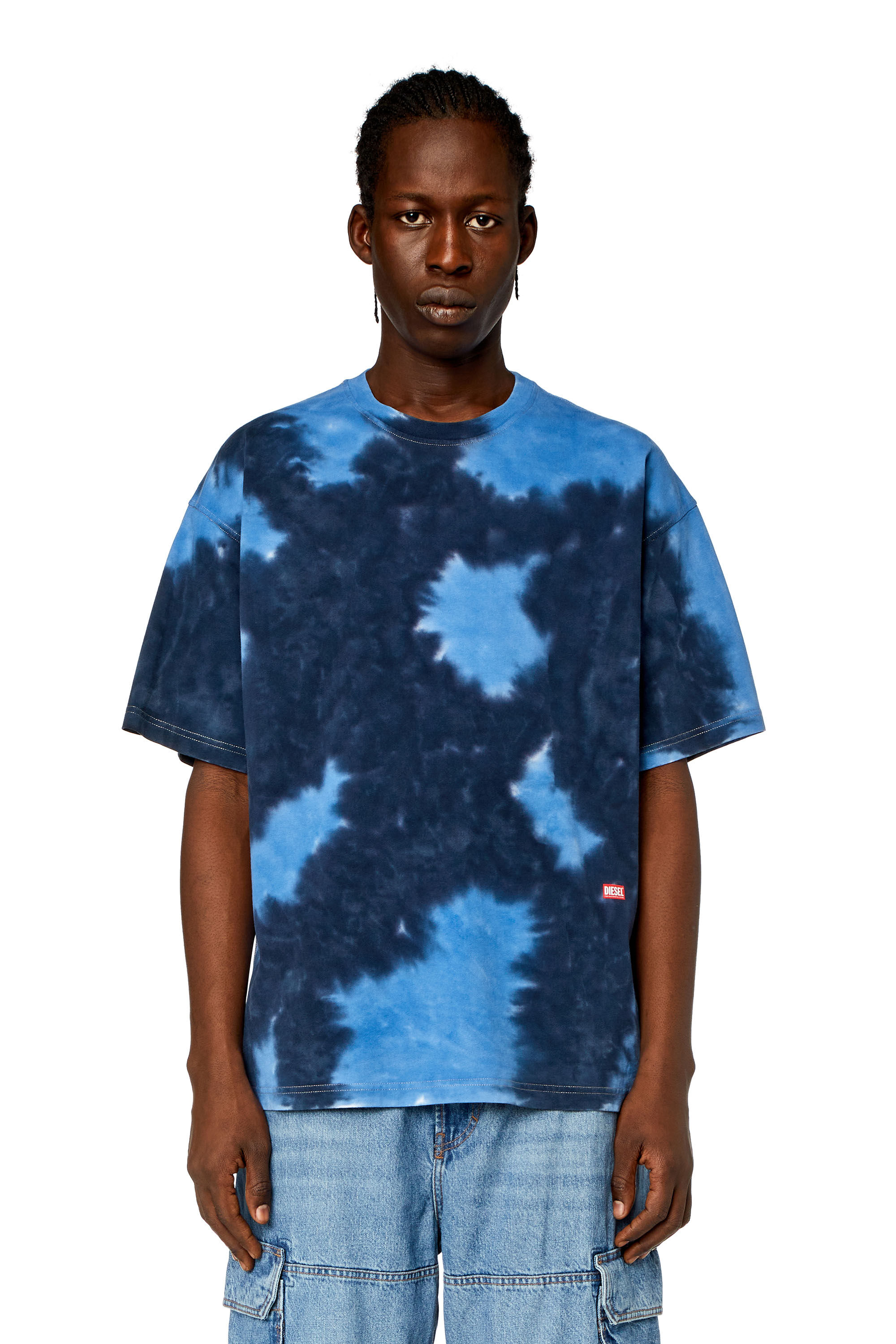 Diesel - T-BOXT-N15, Man's T-shirt in tie-dye jersey in Blue - 2