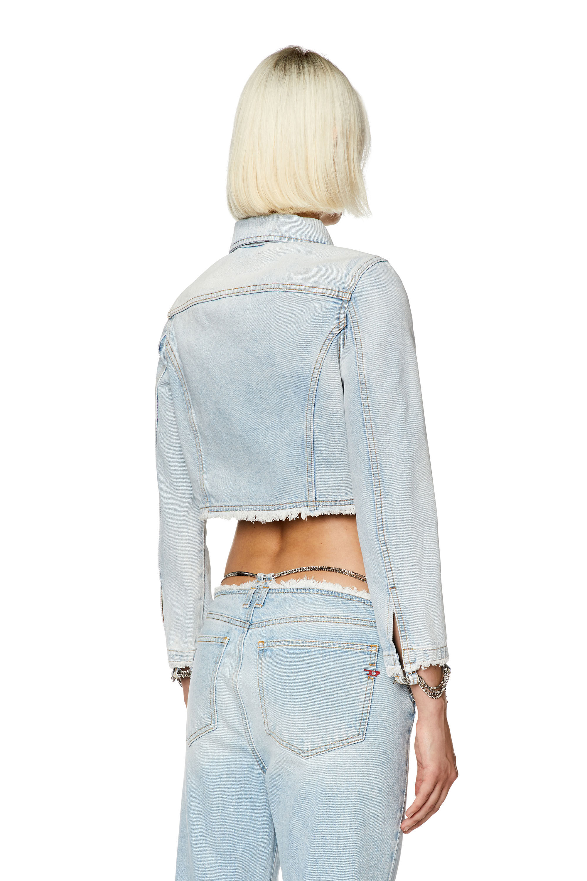 Light blue cropped sales jean jacket