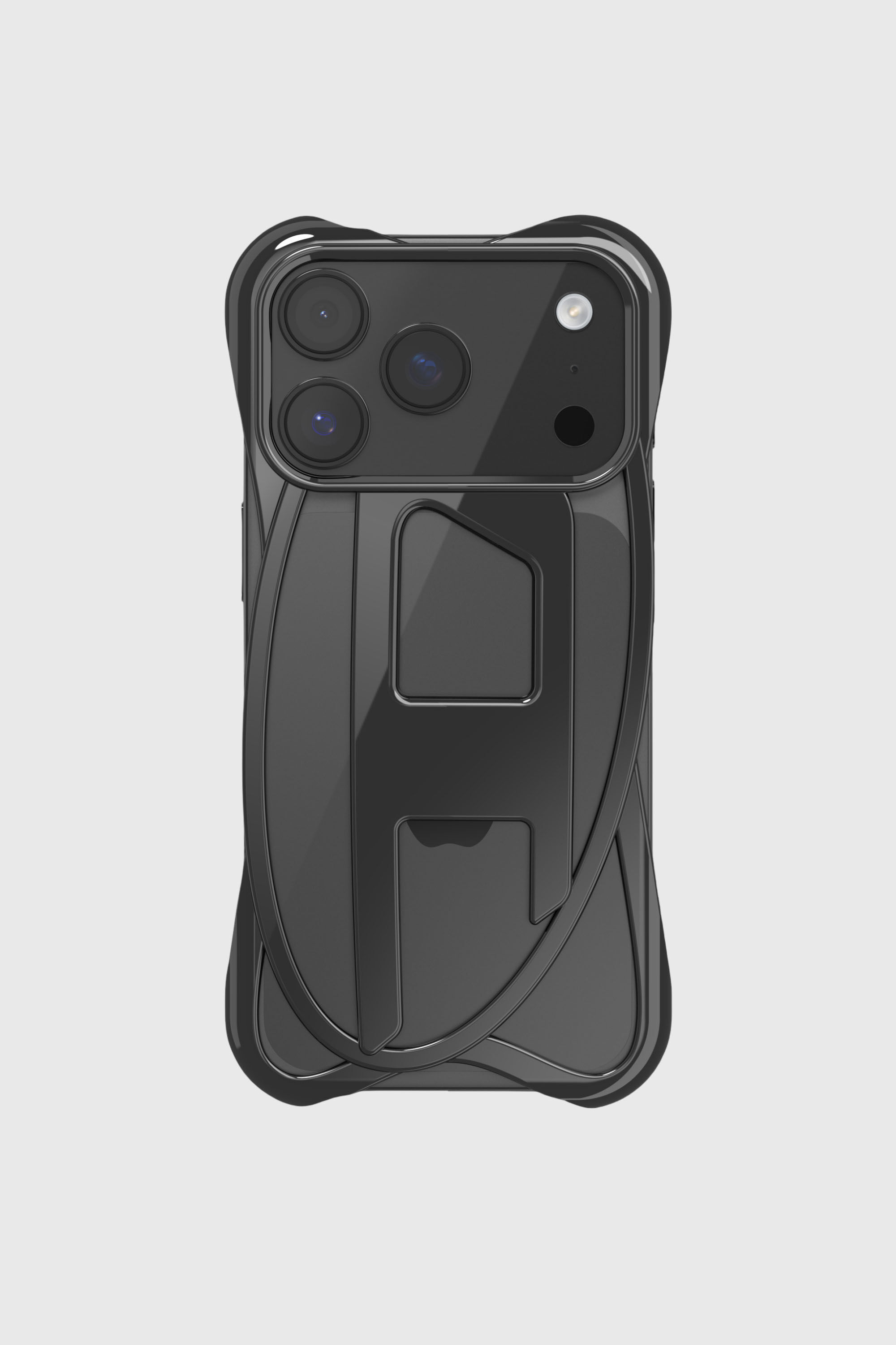 Women's Caged D glossy case for iPhone 17 Pro | Black | Diesel