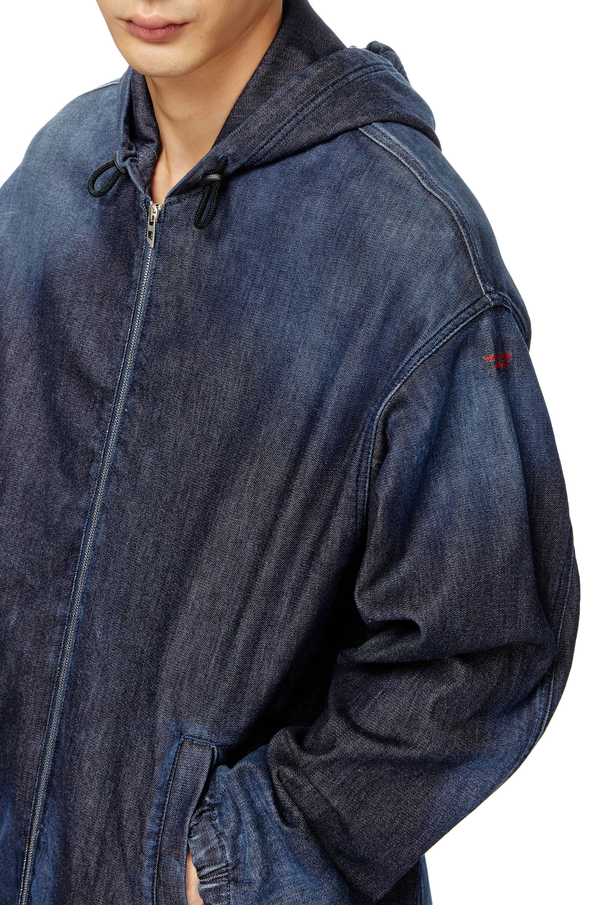 【希少】DIESEL デニム ジャケット フード コーティング ジョグ ネイビー Men's Hooded JoggJeans jacket | Blue | Diesel