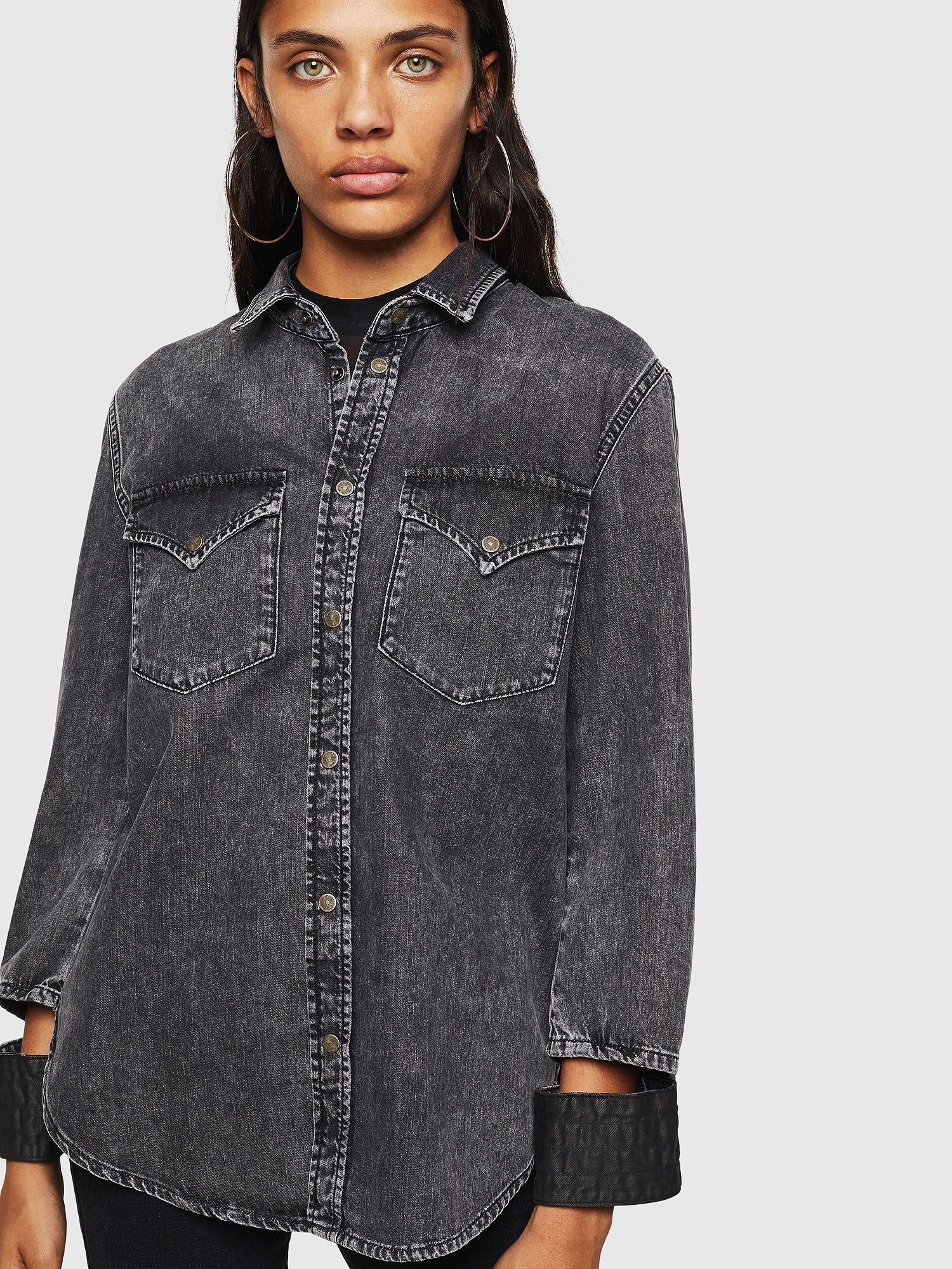 gray denim shirt womens