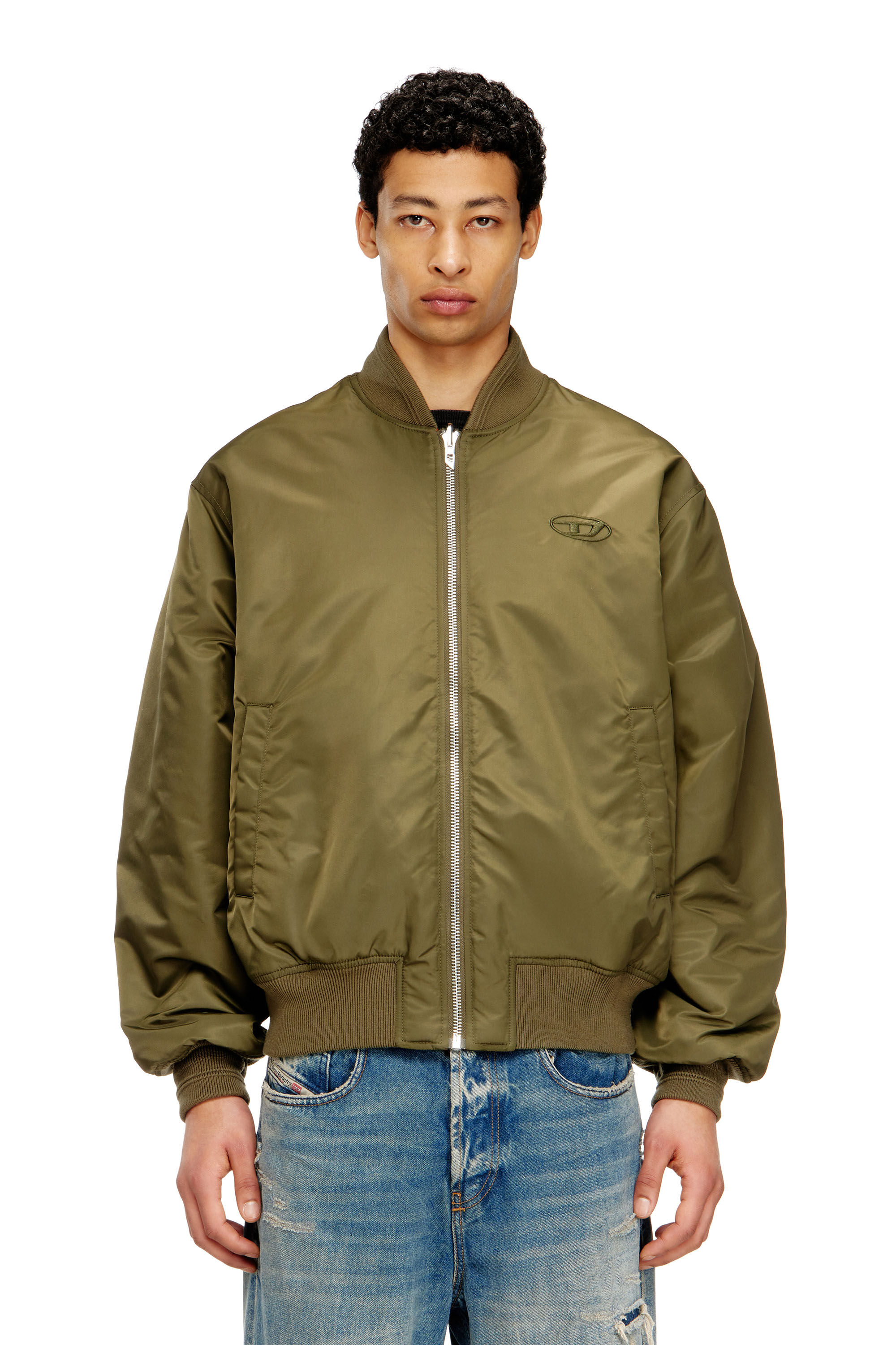 Men's Padded bomber jacket with Oval D embroidery | Multicolor