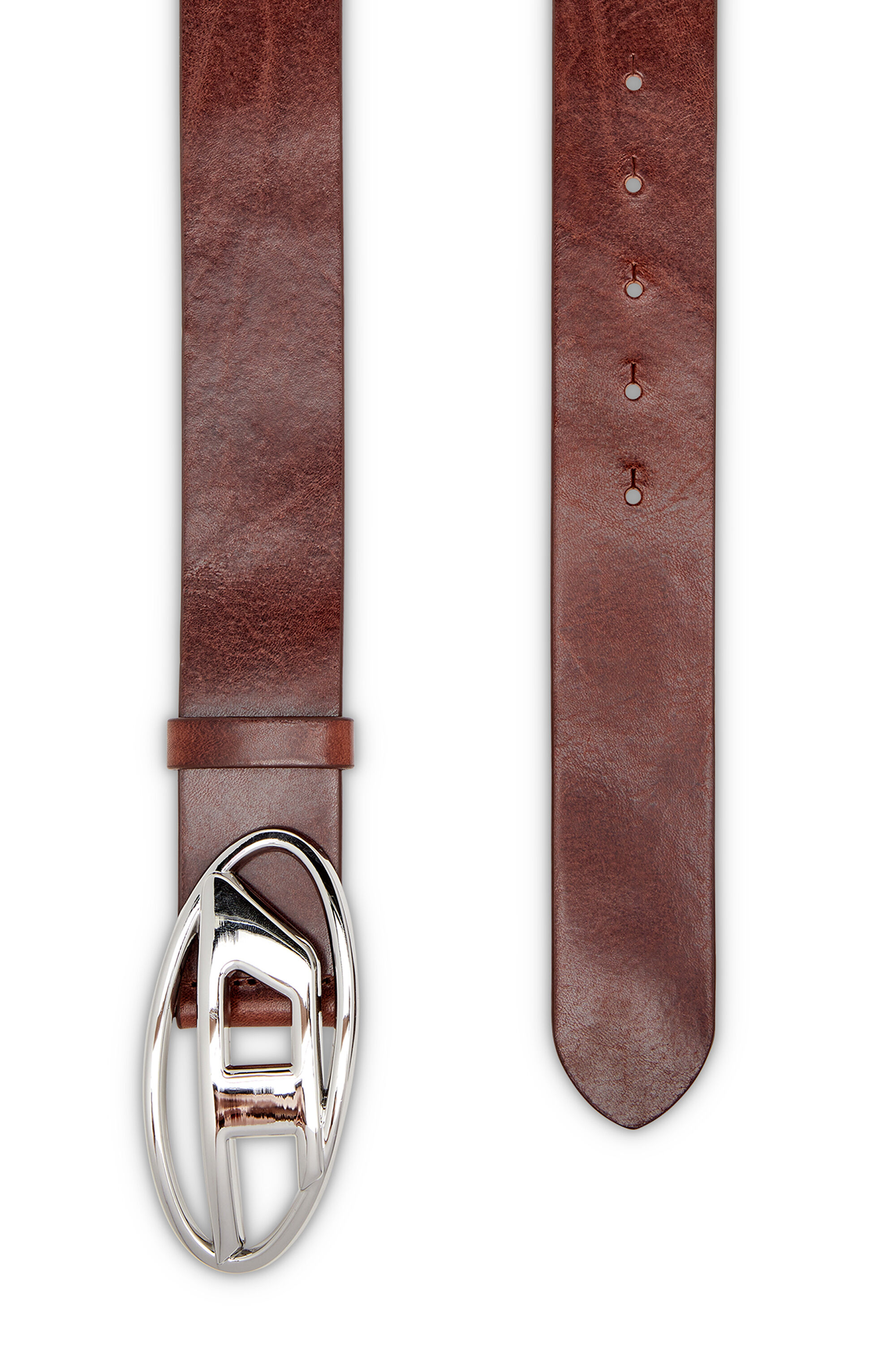B-1DR Woman: leather Belt with silver D logo buckle | Diesel