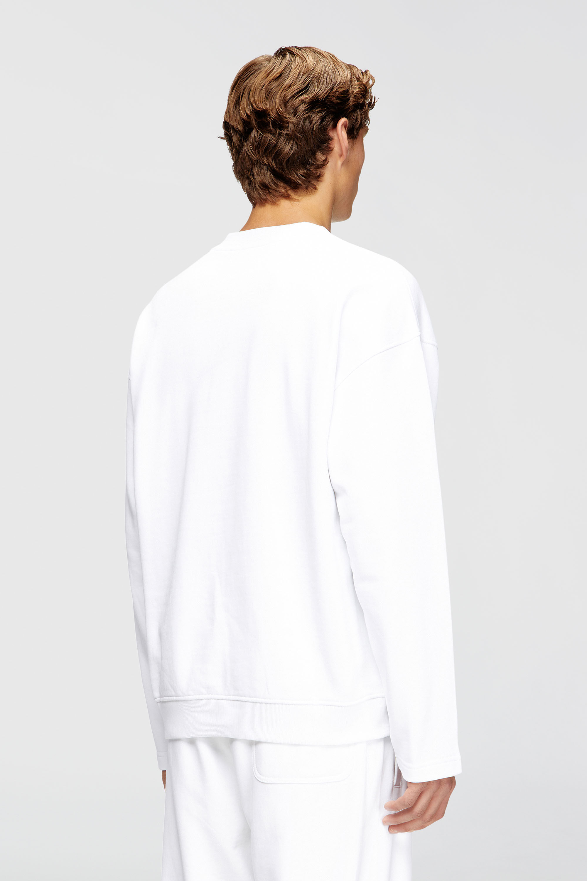 Diesel - S-BOXT-NC-DIV, Man's Crewneck sweatshirt with logo patch embroidery in White - 4